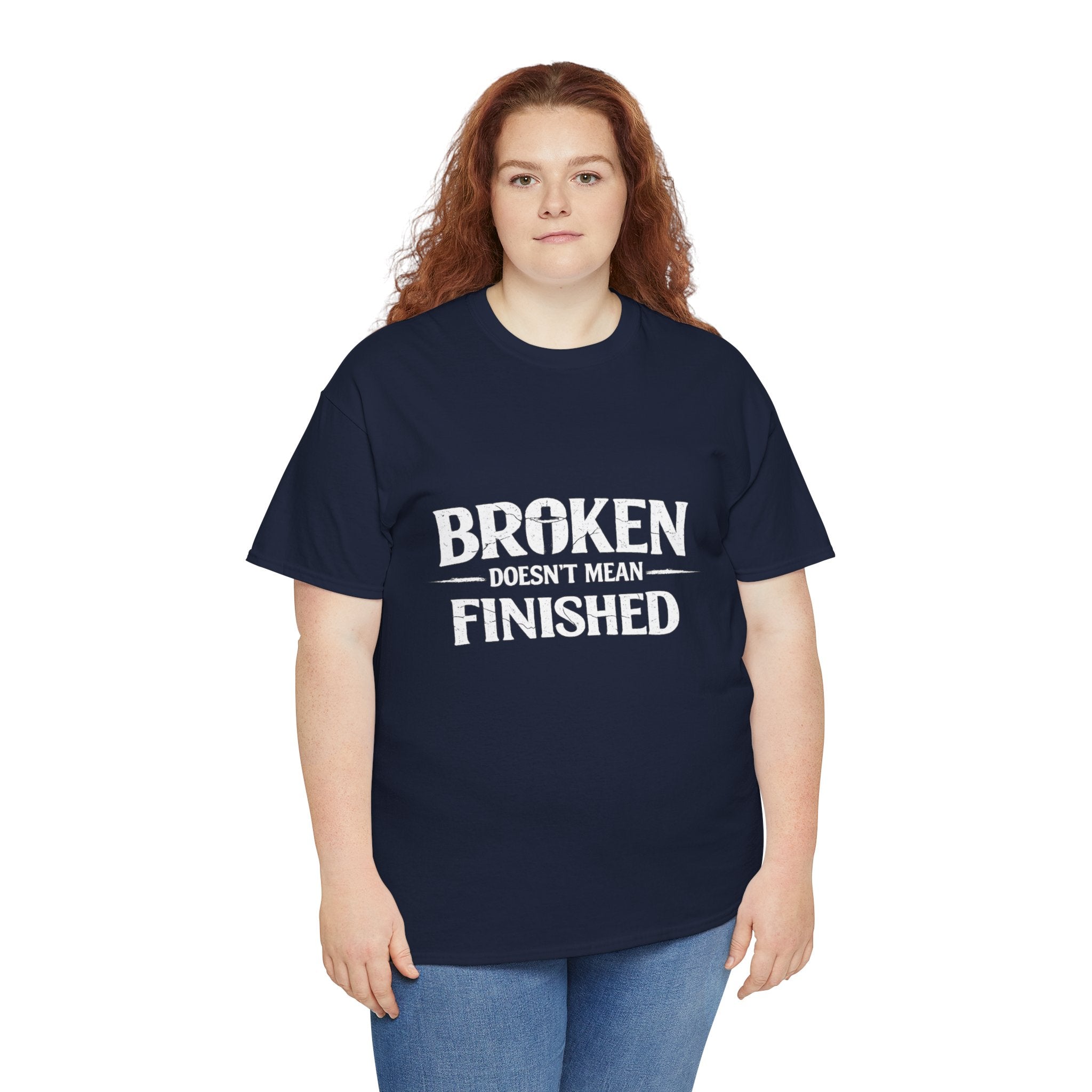 2/23 - T-Shirt — 'Broken, Not Yet Finished' Minimal Outline Graphic Tee