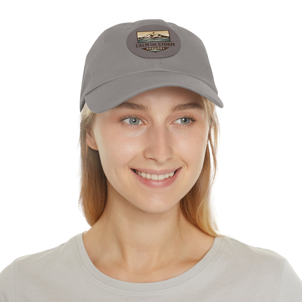 Dad Hat — 'Calm the Storm' Leather Patch Mountain Cap