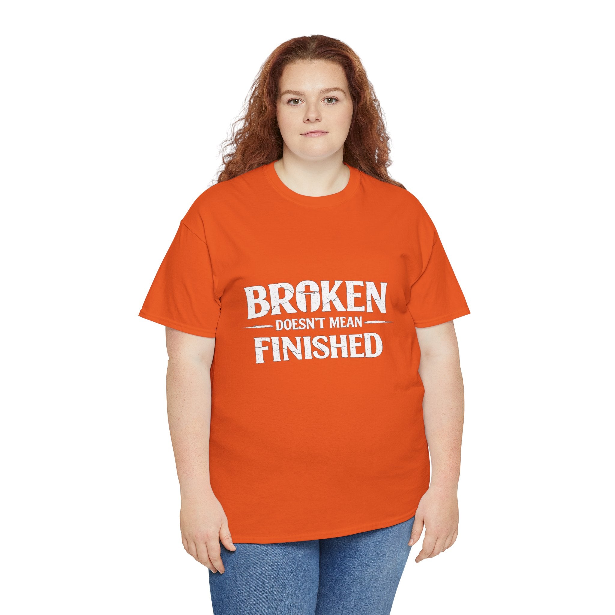 2/23 - T-Shirt — 'Broken, Not Yet Finished' Minimal Outline Graphic Tee
