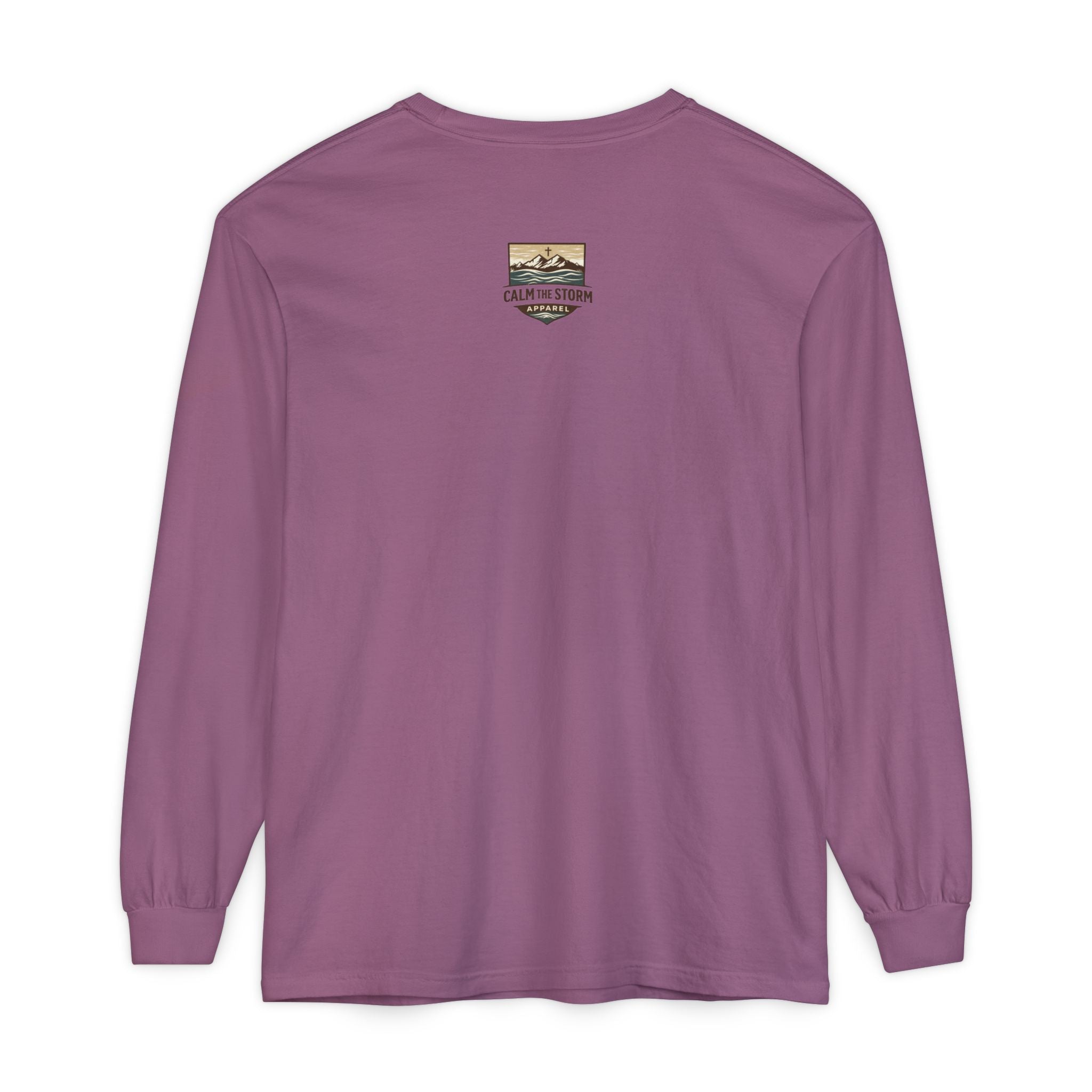 Faith Over Fear Long Sleeve Tee — Inspirational Mountain Graphic