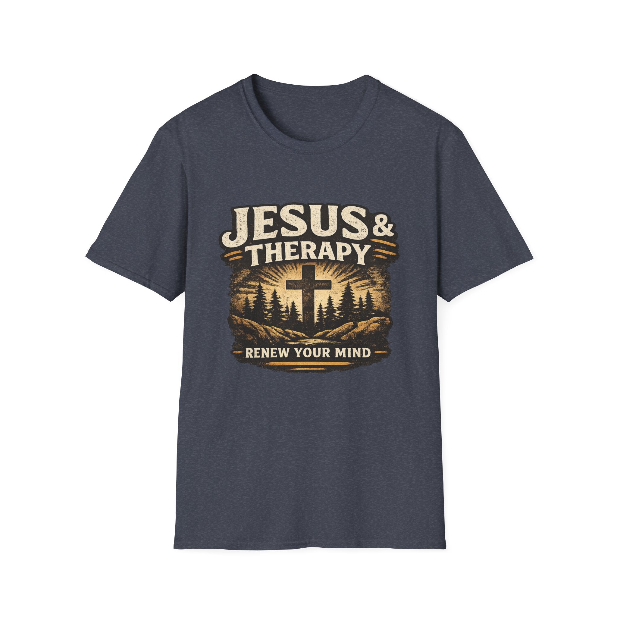 Jesus & Therapy T-Shirt — Renew Your Mind Christian Faith Tee