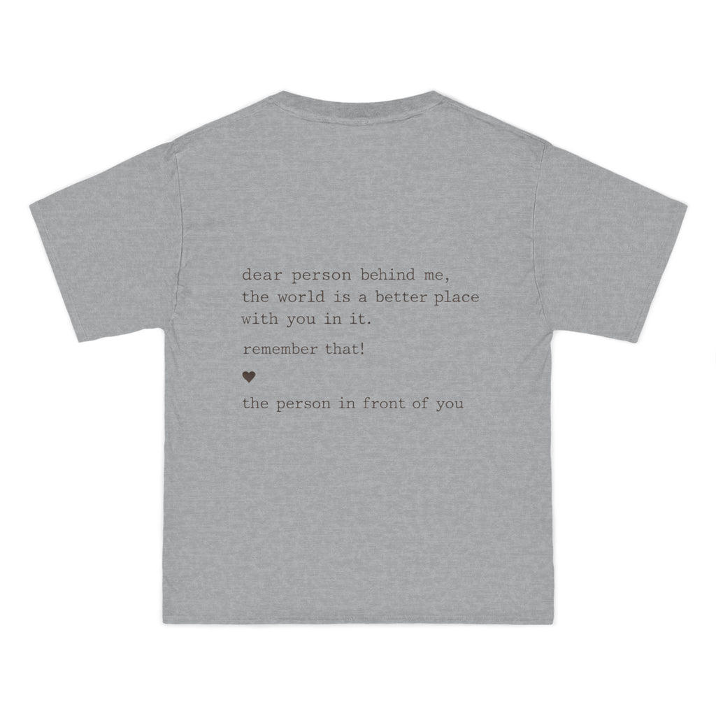 2/23 - Minimalist Quote T-Shirt — 'If the person behind me...' Casual Graphic Tee