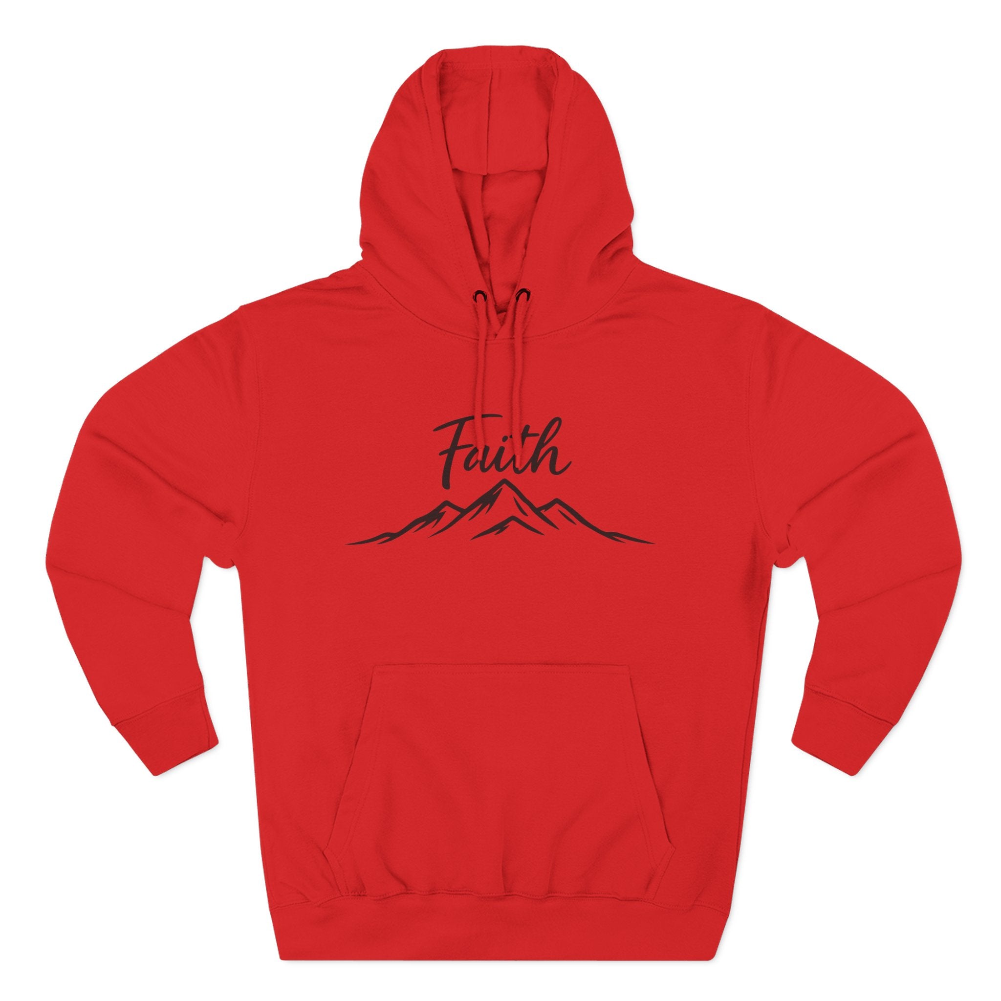 Faith Mountain Hoodie — Minimal Script Mountain Graphic Pullover