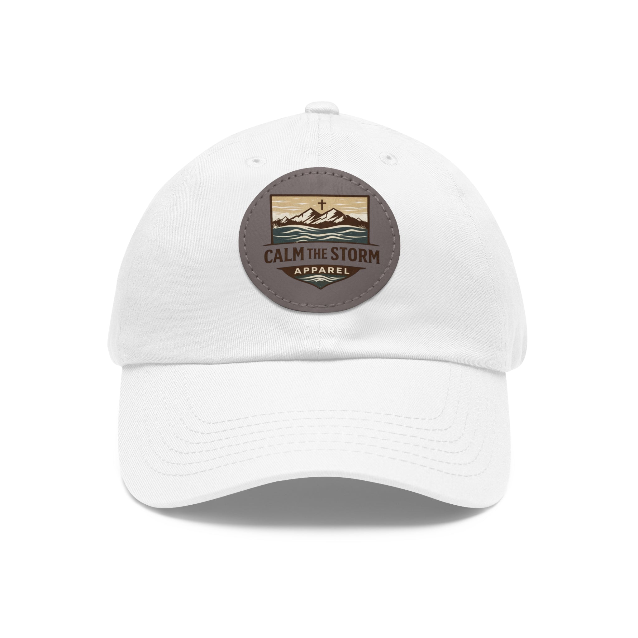 Dad Hat — 'Calm the Storm' Leather Patch Mountain Cap