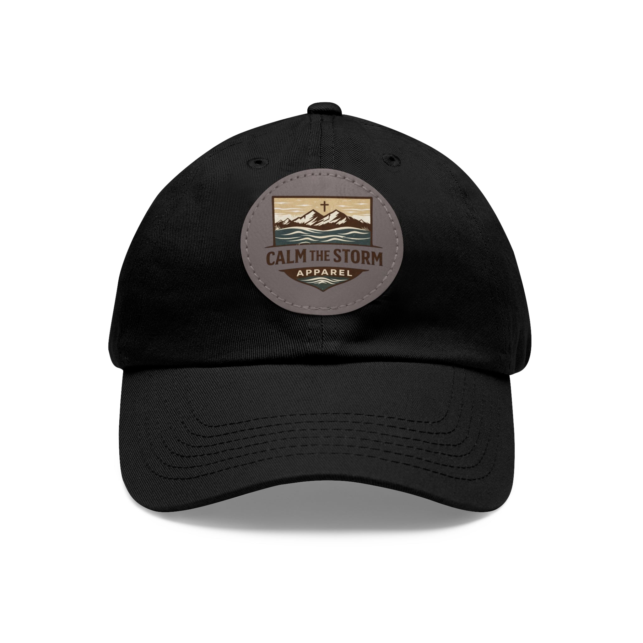 Dad Hat — 'Calm the Storm' Leather Patch Mountain Cap