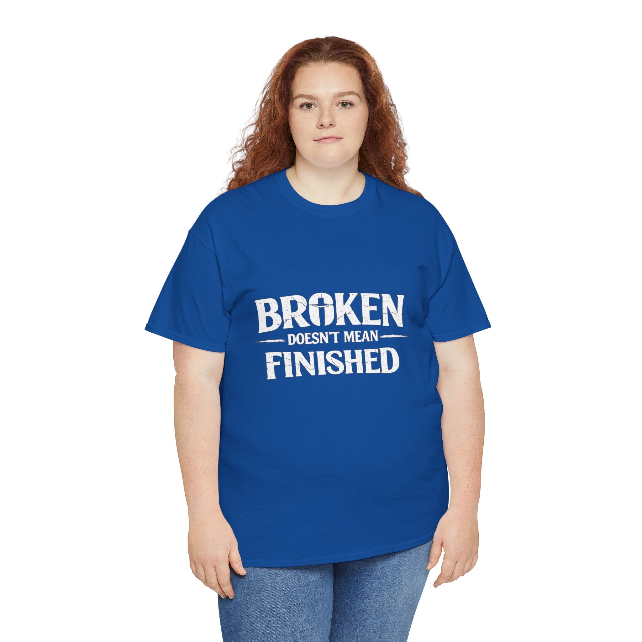2/23 - T-Shirt — 'Broken, Not Yet Finished' Minimal Outline Graphic Tee