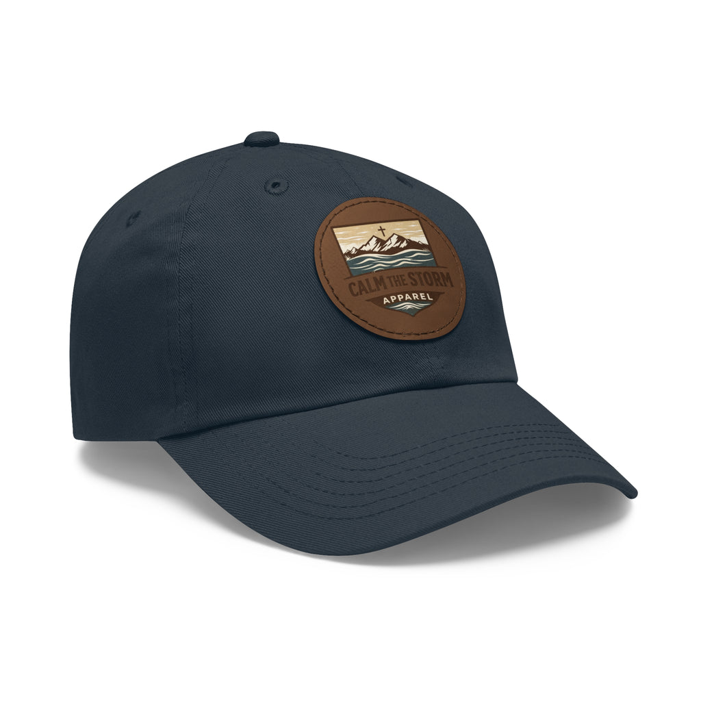 Dad Hat — 'Calm the Storm' Leather Patch Mountain Cap