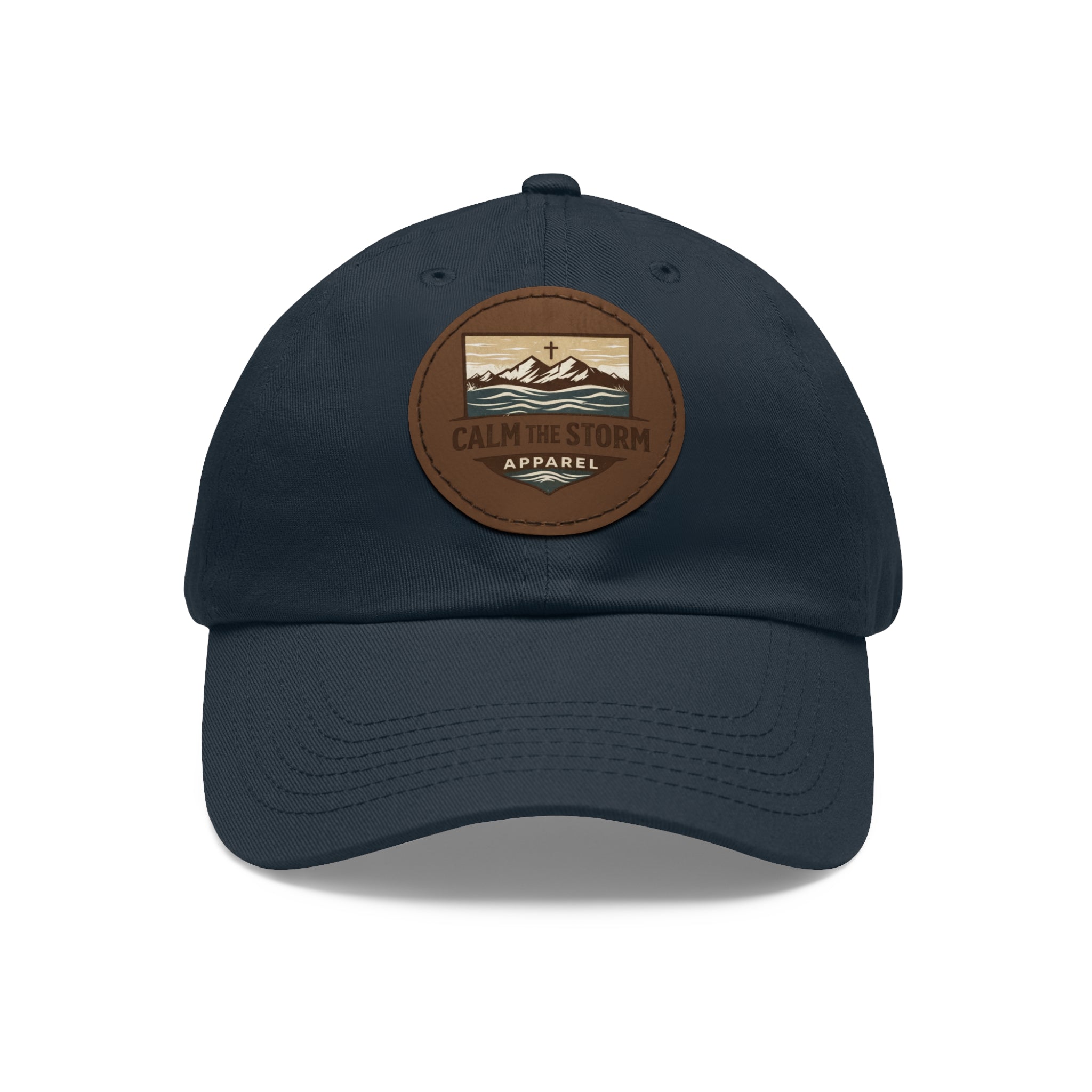 Dad Hat — 'Calm the Storm' Leather Patch Mountain Cap