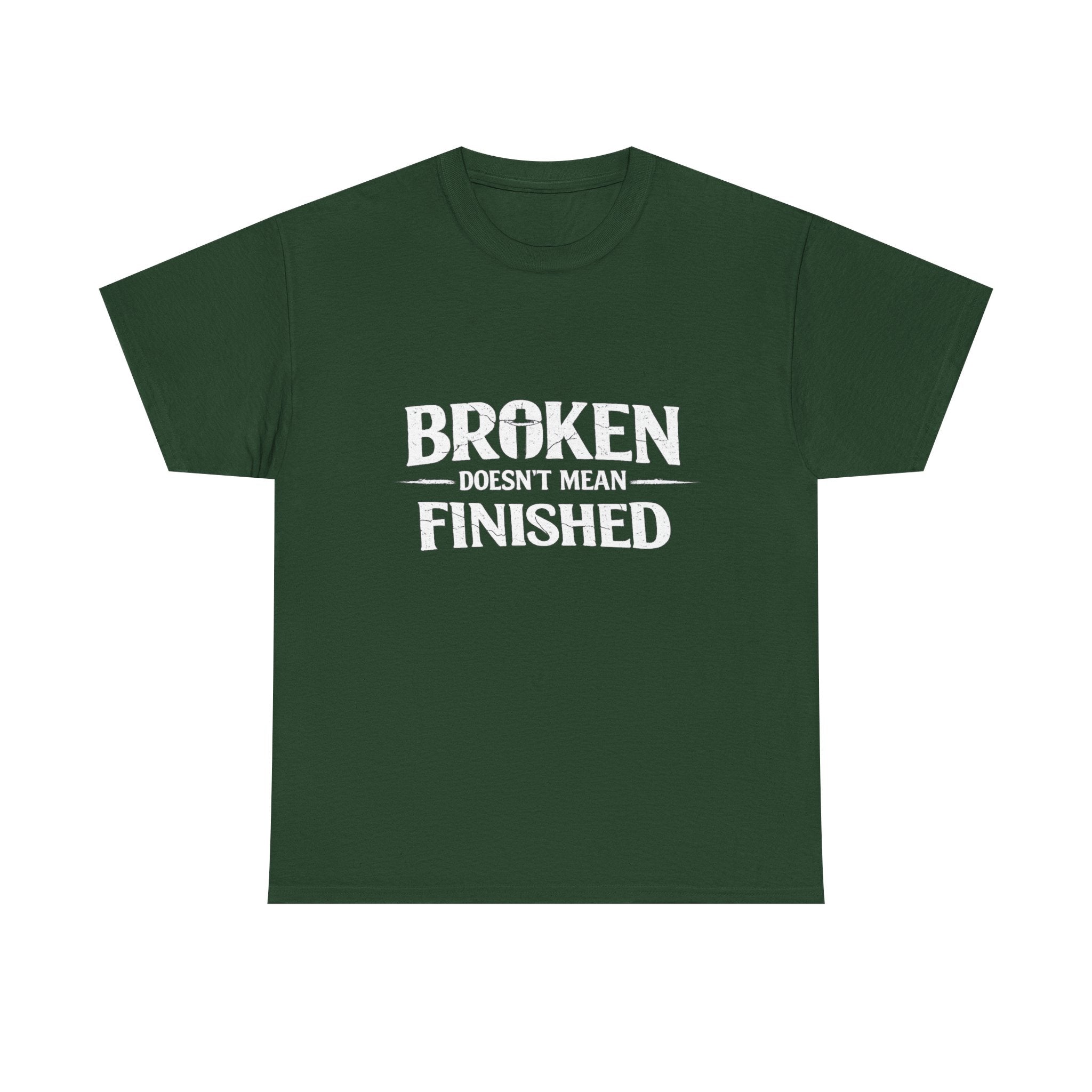 2/23 - T-Shirt — 'Broken, Not Yet Finished' Minimal Outline Graphic Tee