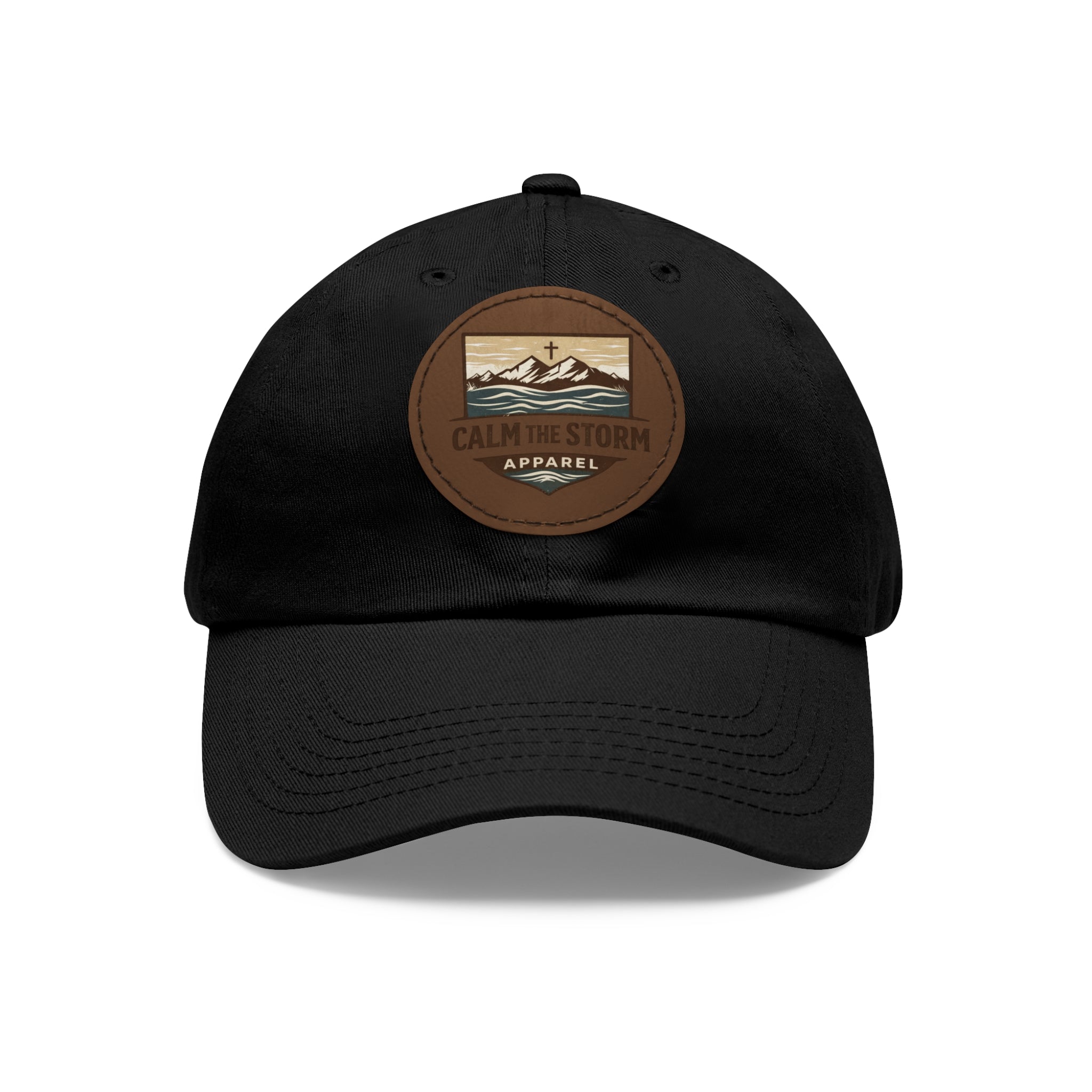 Dad Hat — 'Calm the Storm' Leather Patch Mountain Cap