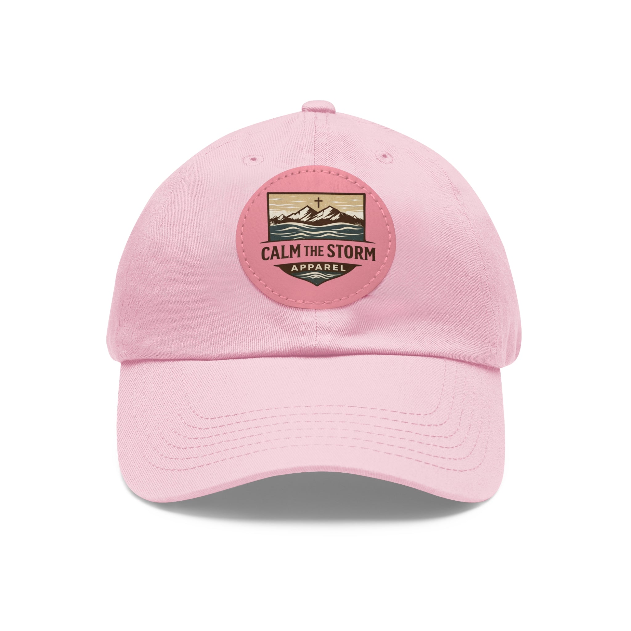 Dad Hat — 'Calm the Storm' Leather Patch Mountain Cap