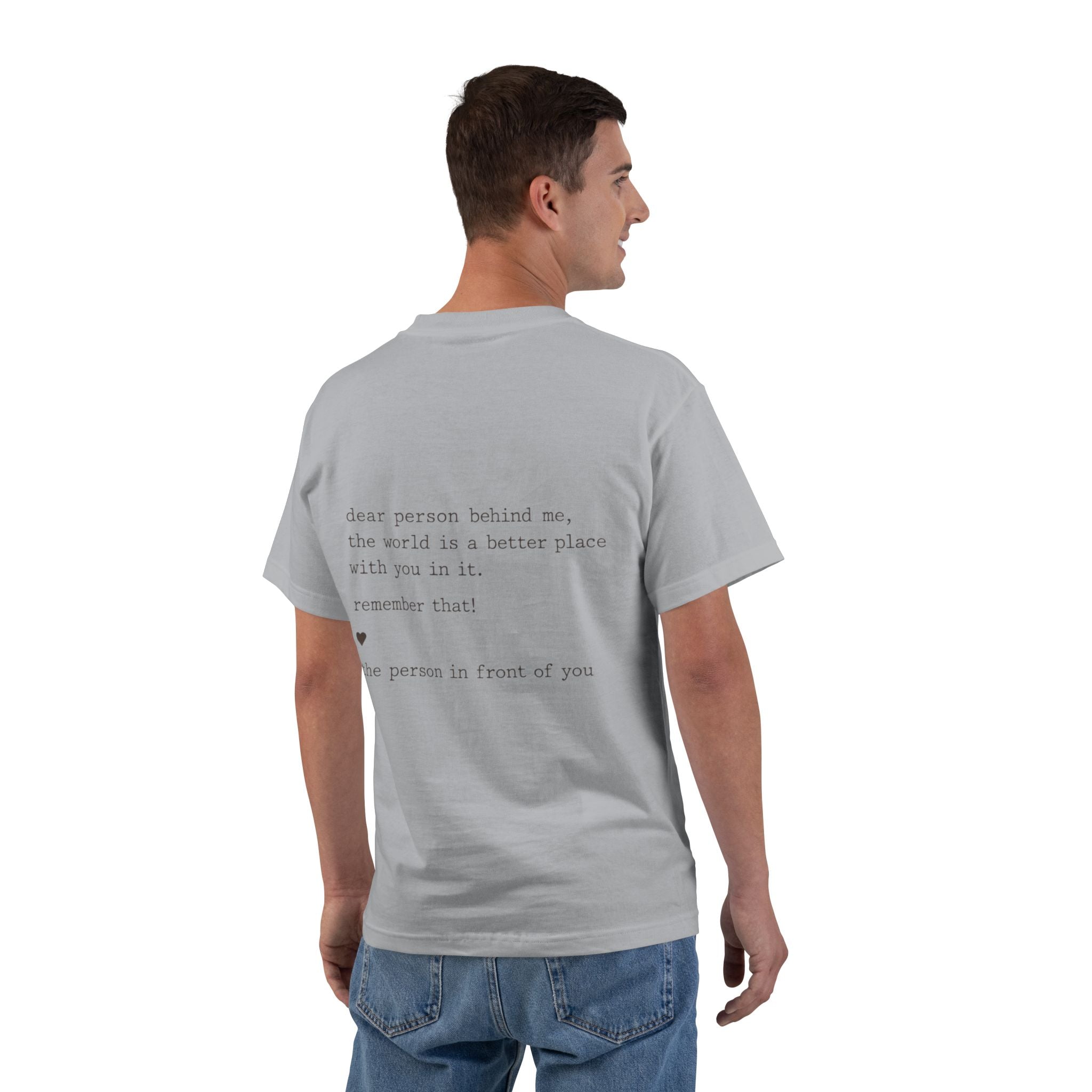2/23 - Minimalist Quote T-Shirt — 'If the person behind me...' Casual Graphic Tee