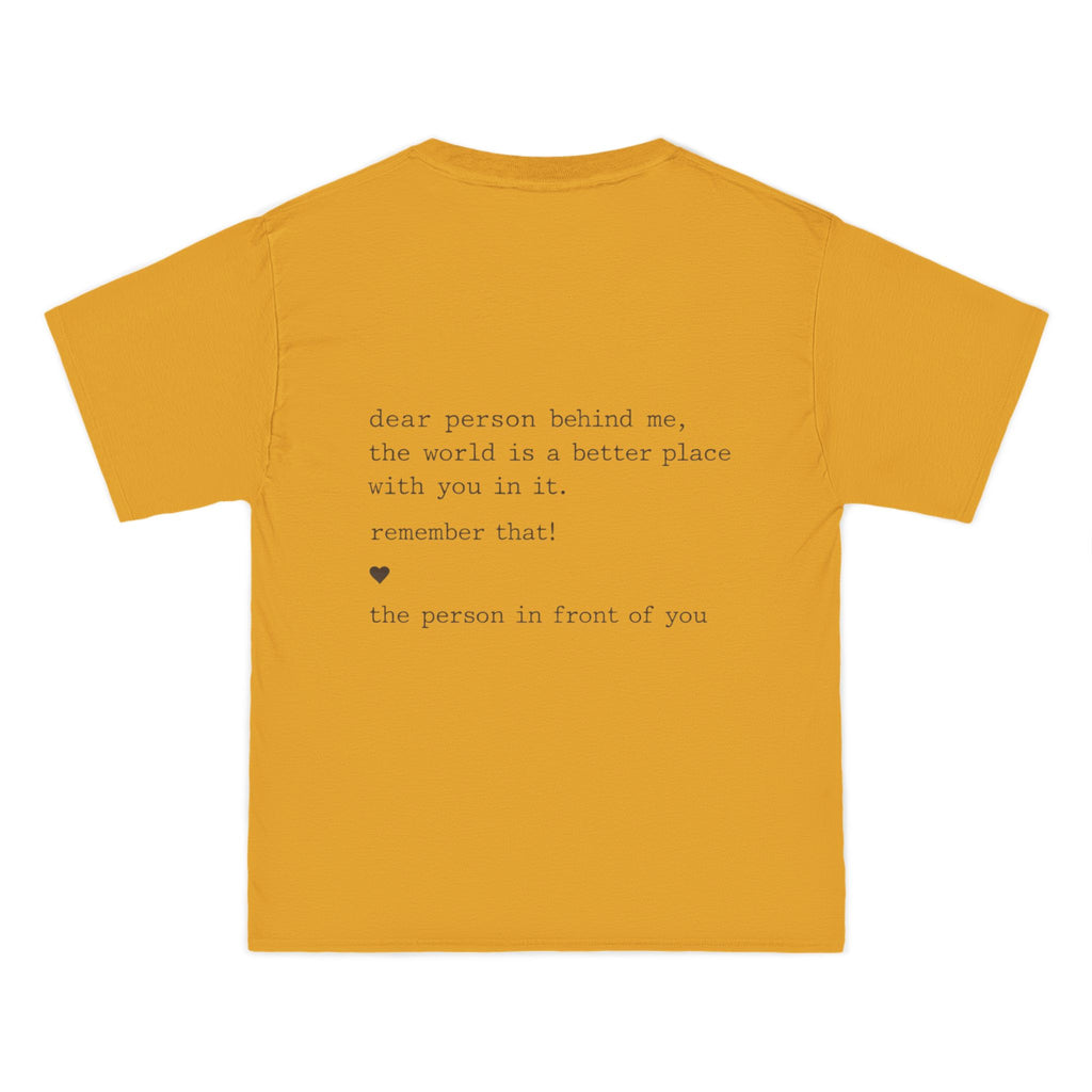2/23 - Minimalist Quote T-Shirt — 'If the person behind me...' Casual Graphic Tee