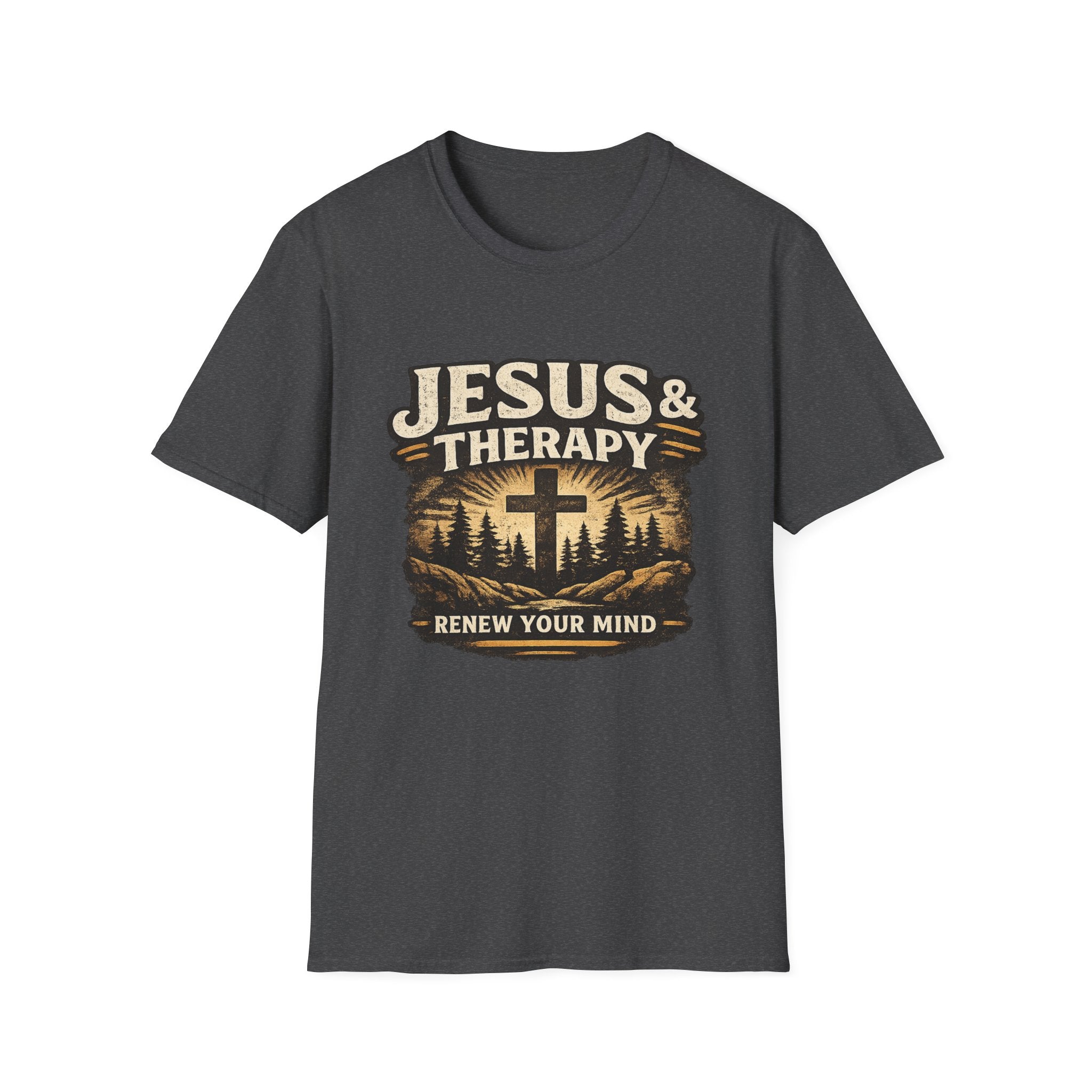 Jesus & Therapy T-Shirt — Renew Your Mind Christian Faith Tee