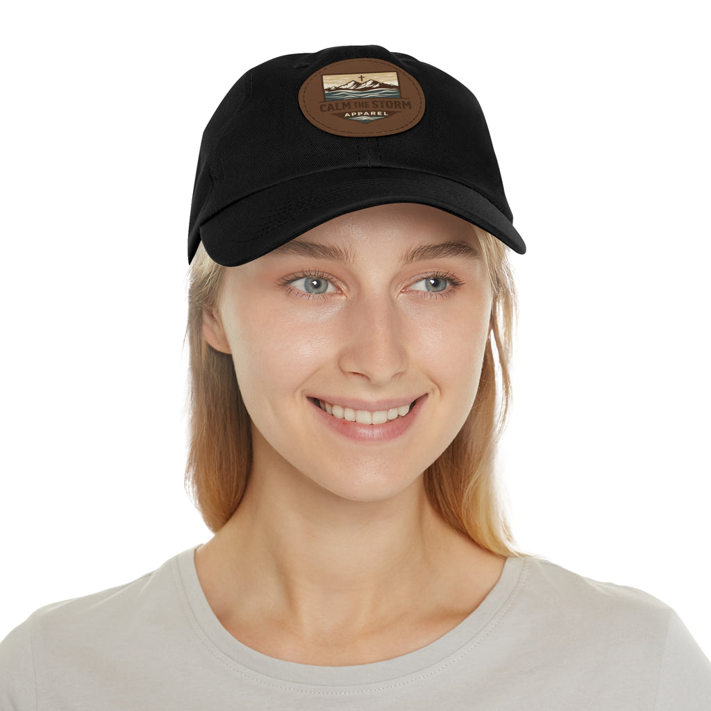 Dad Hat — 'Calm the Storm' Leather Patch Mountain Cap