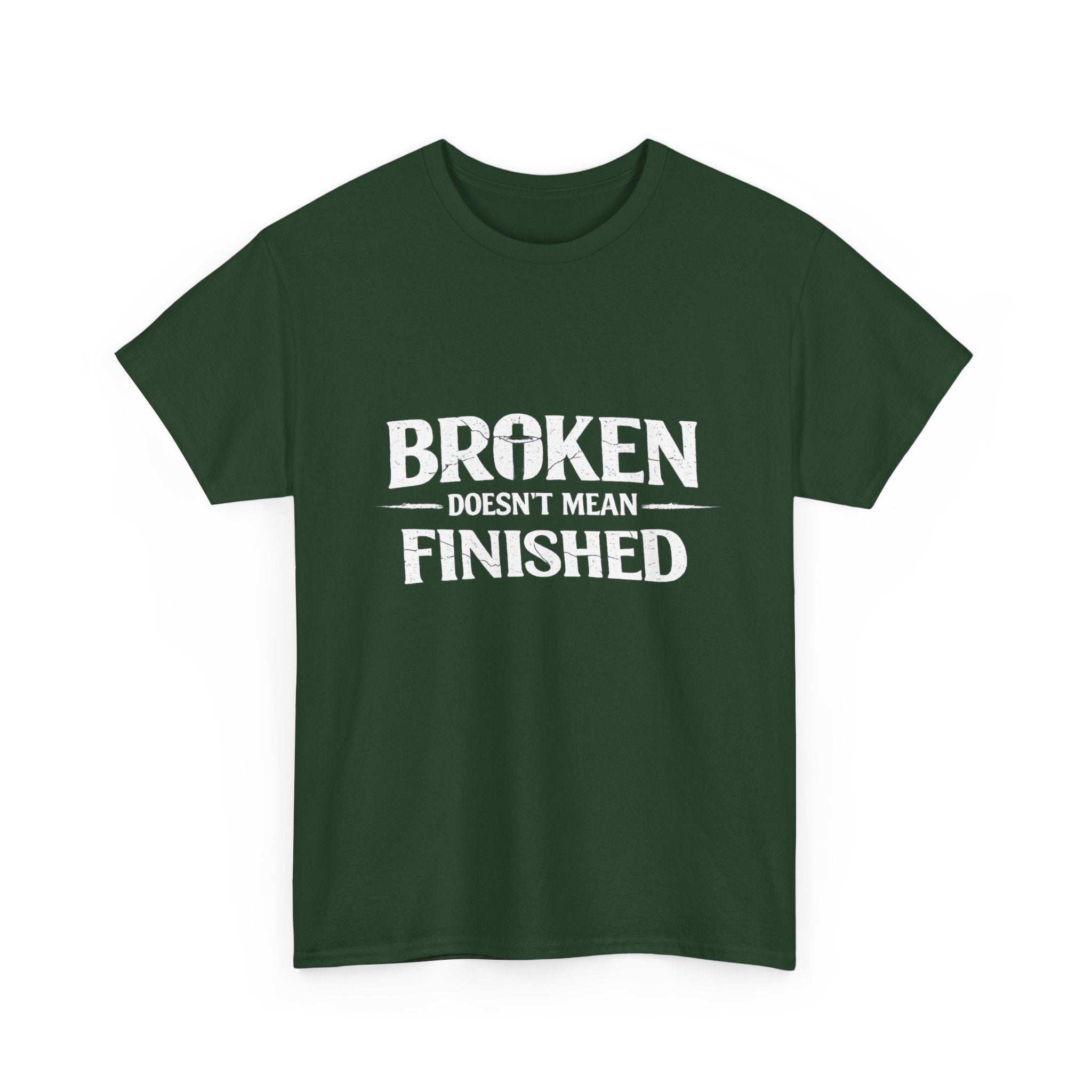 2/23 - T-Shirt — 'Broken, Not Yet Finished' Minimal Outline Graphic Tee