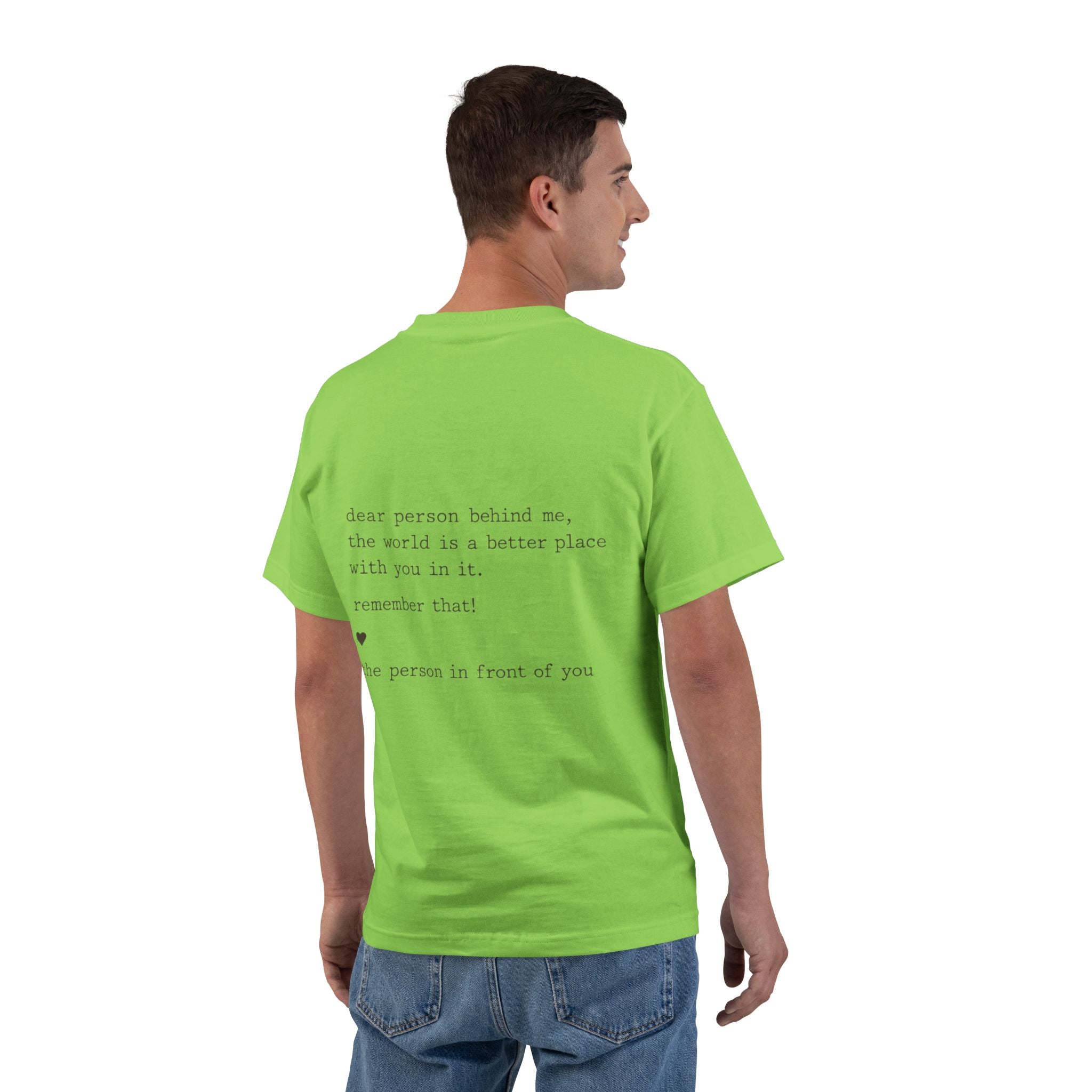 2/23 - Minimalist Quote T-Shirt — 'If the person behind me...' Casual Graphic Tee
