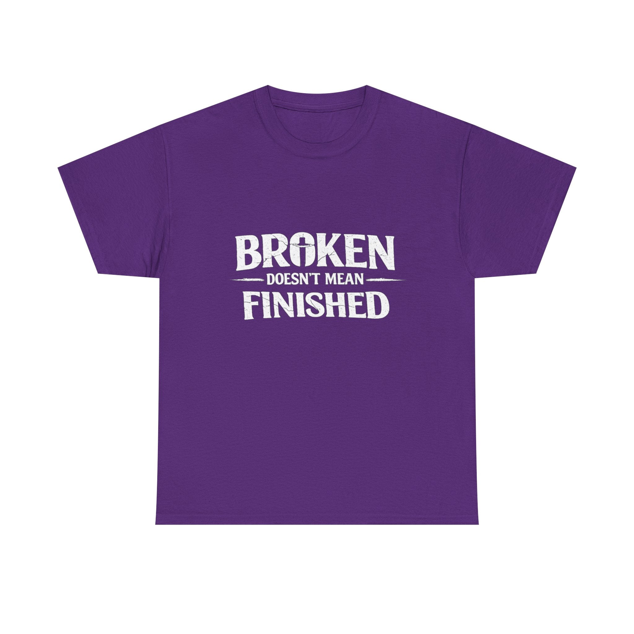 2/23 - T-Shirt — 'Broken, Not Yet Finished' Minimal Outline Graphic Tee