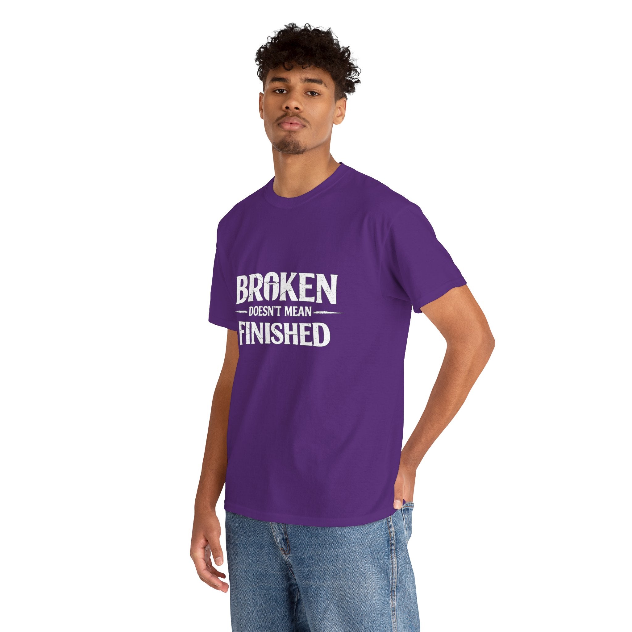 2/23 - T-Shirt — 'Broken, Not Yet Finished' Minimal Outline Graphic Tee