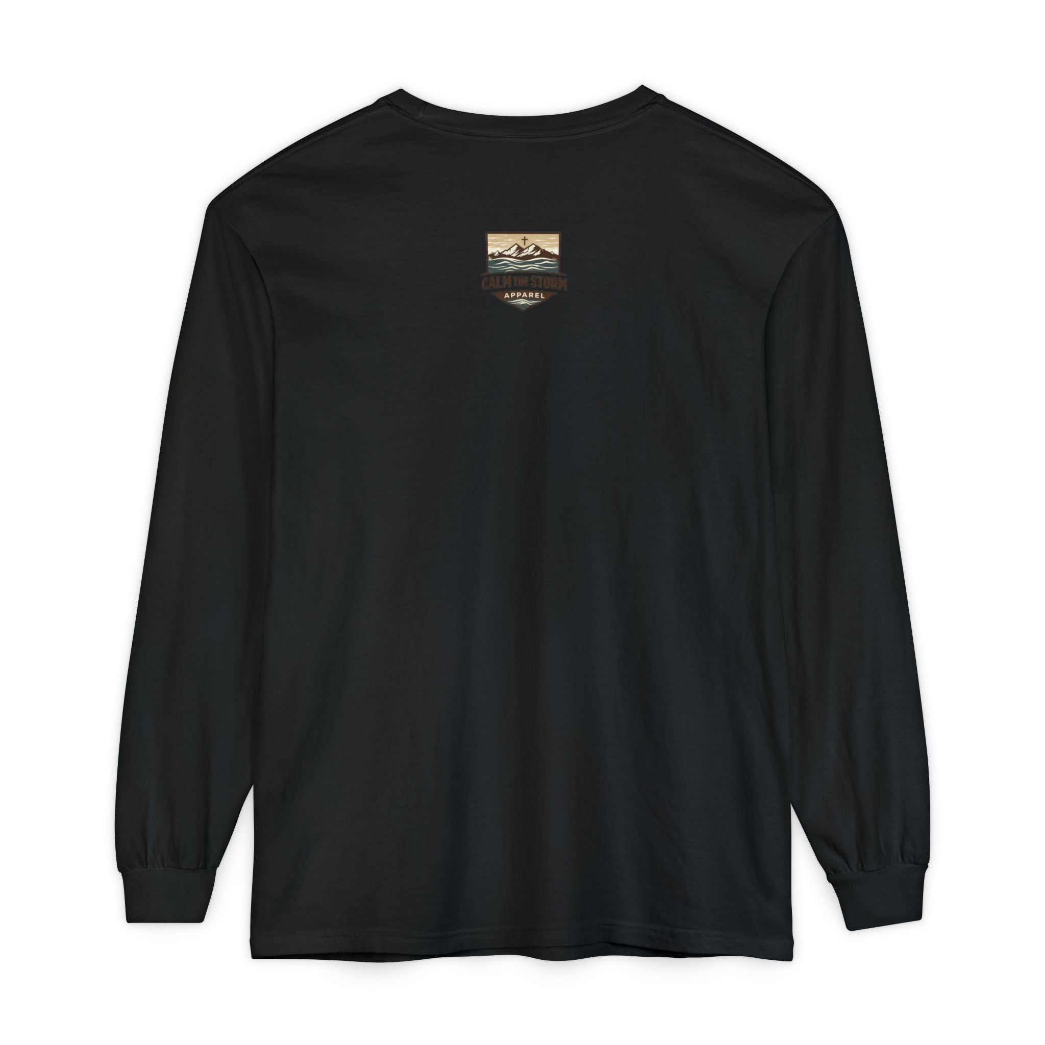 Faith Over Fear Long Sleeve Tee — Inspirational Mountain Graphic