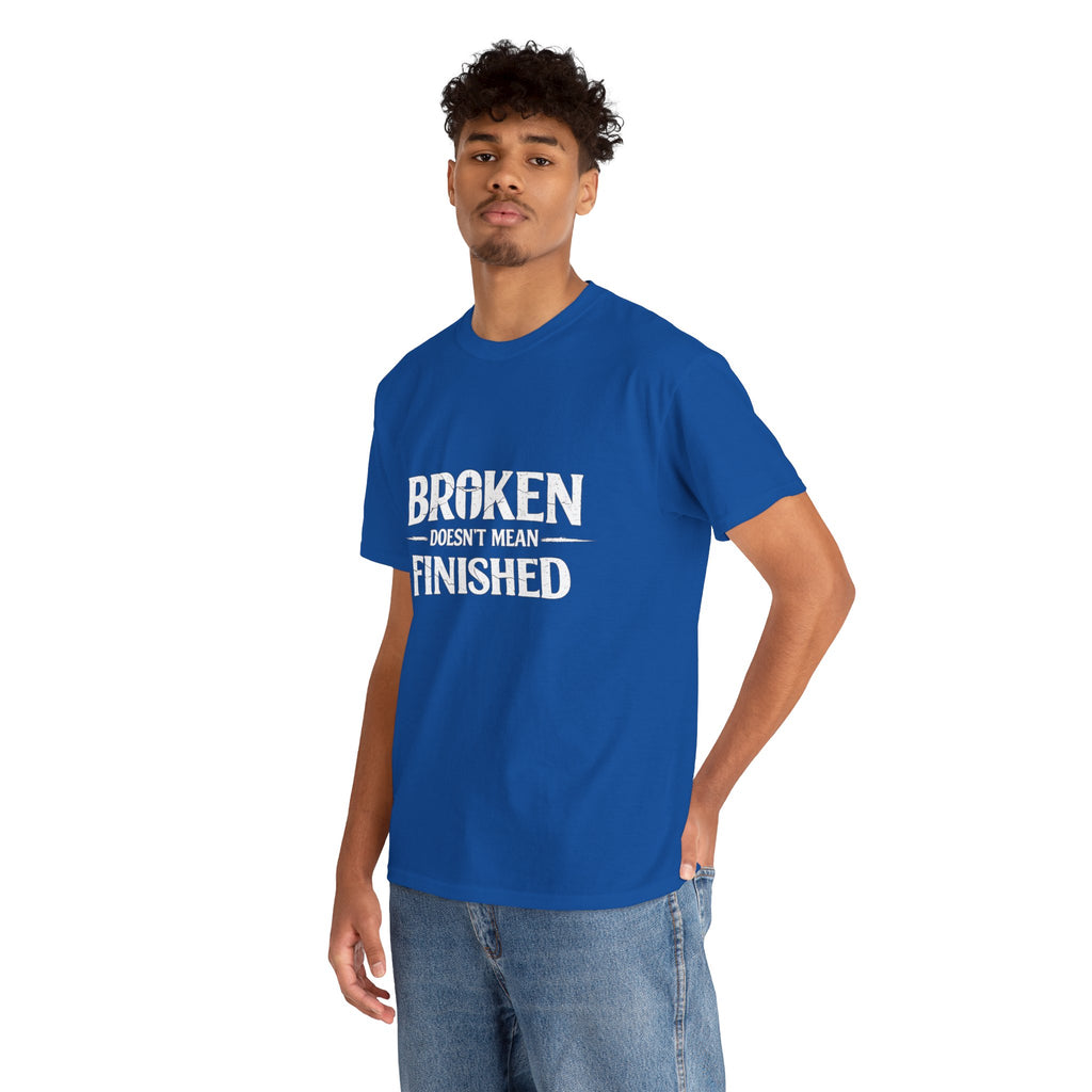 2/23 - T-Shirt — 'Broken, Not Yet Finished' Minimal Outline Graphic Tee