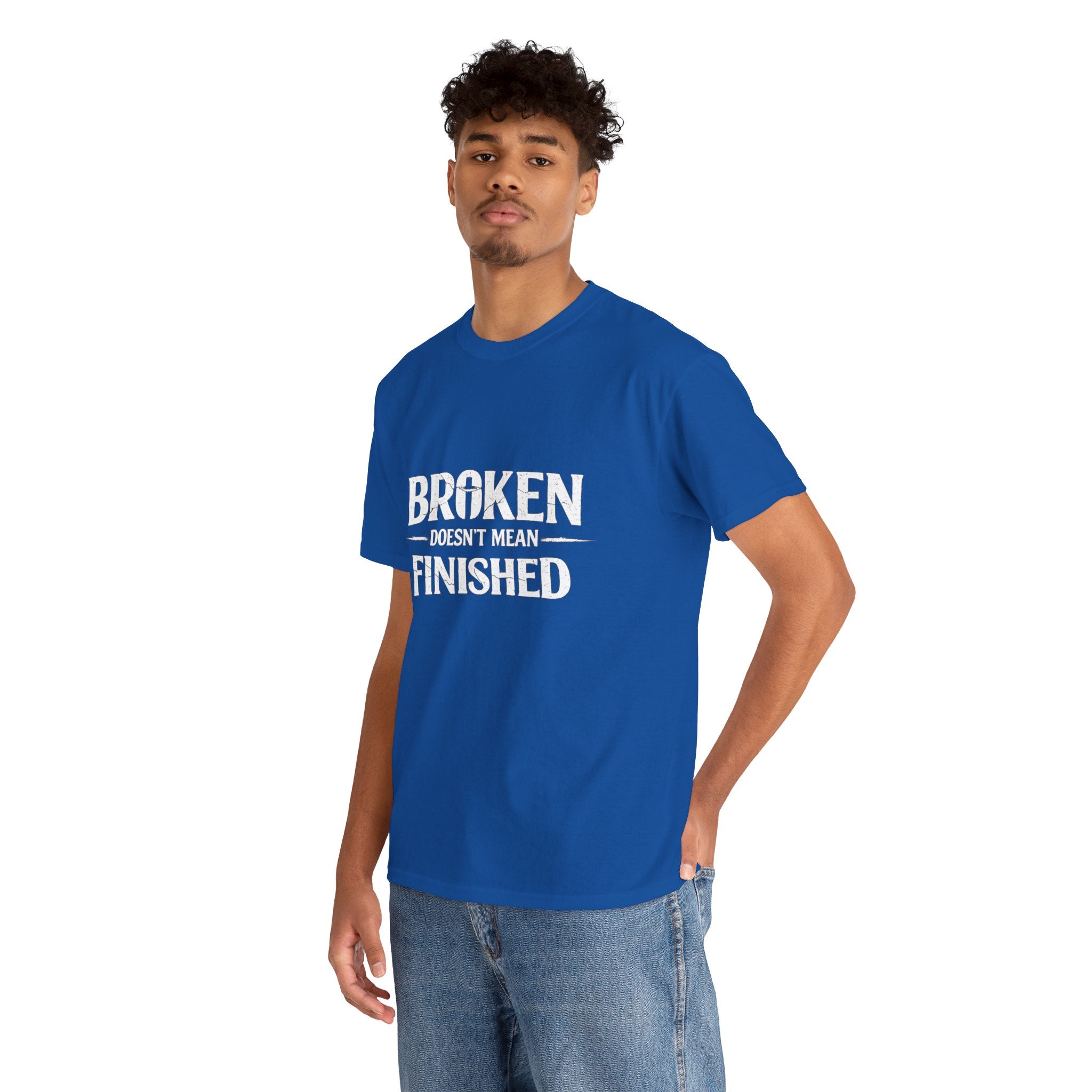 2/23 - T-Shirt — 'Broken, Not Yet Finished' Minimal Outline Graphic Tee