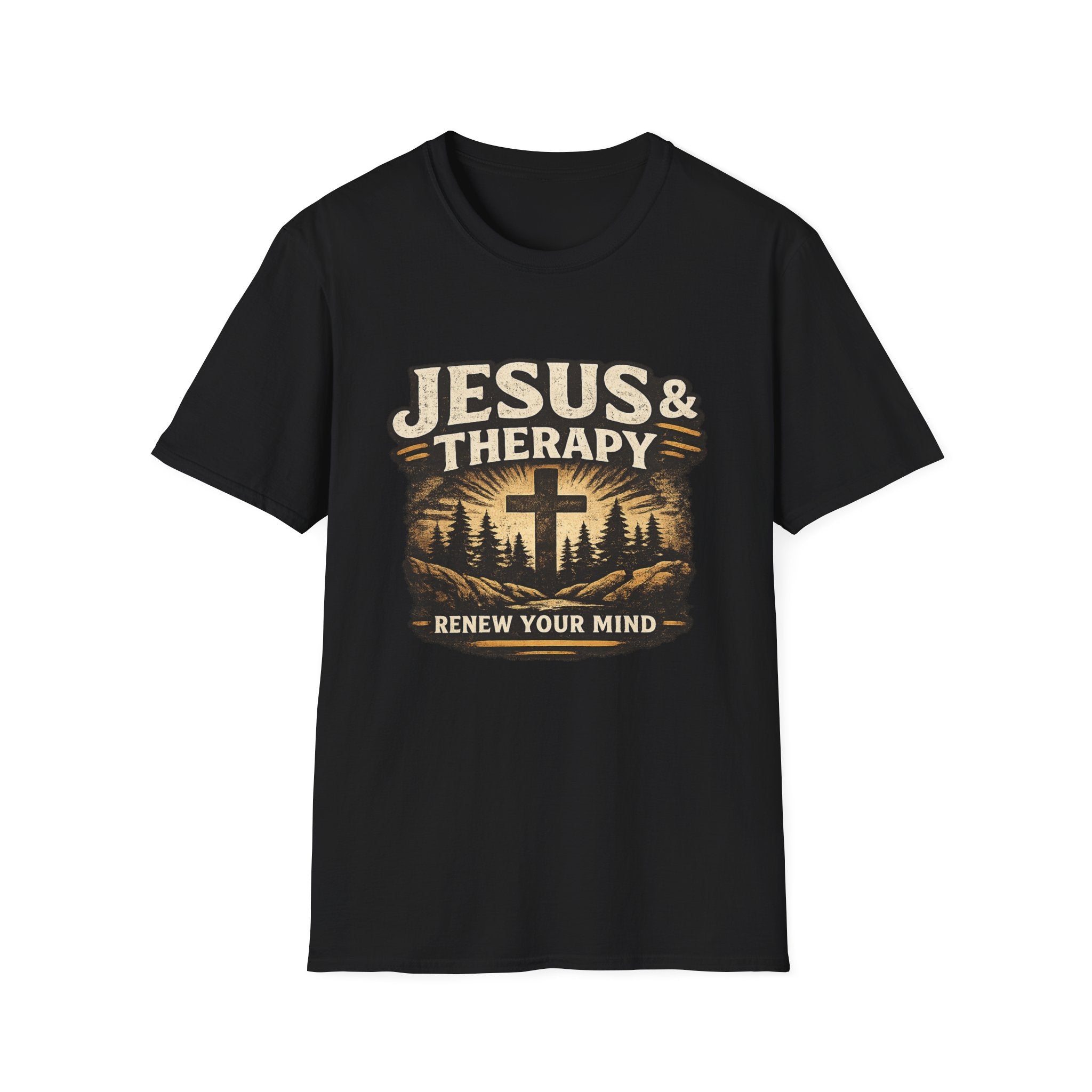 Jesus & Therapy T-Shirt — Renew Your Mind Christian Faith Tee