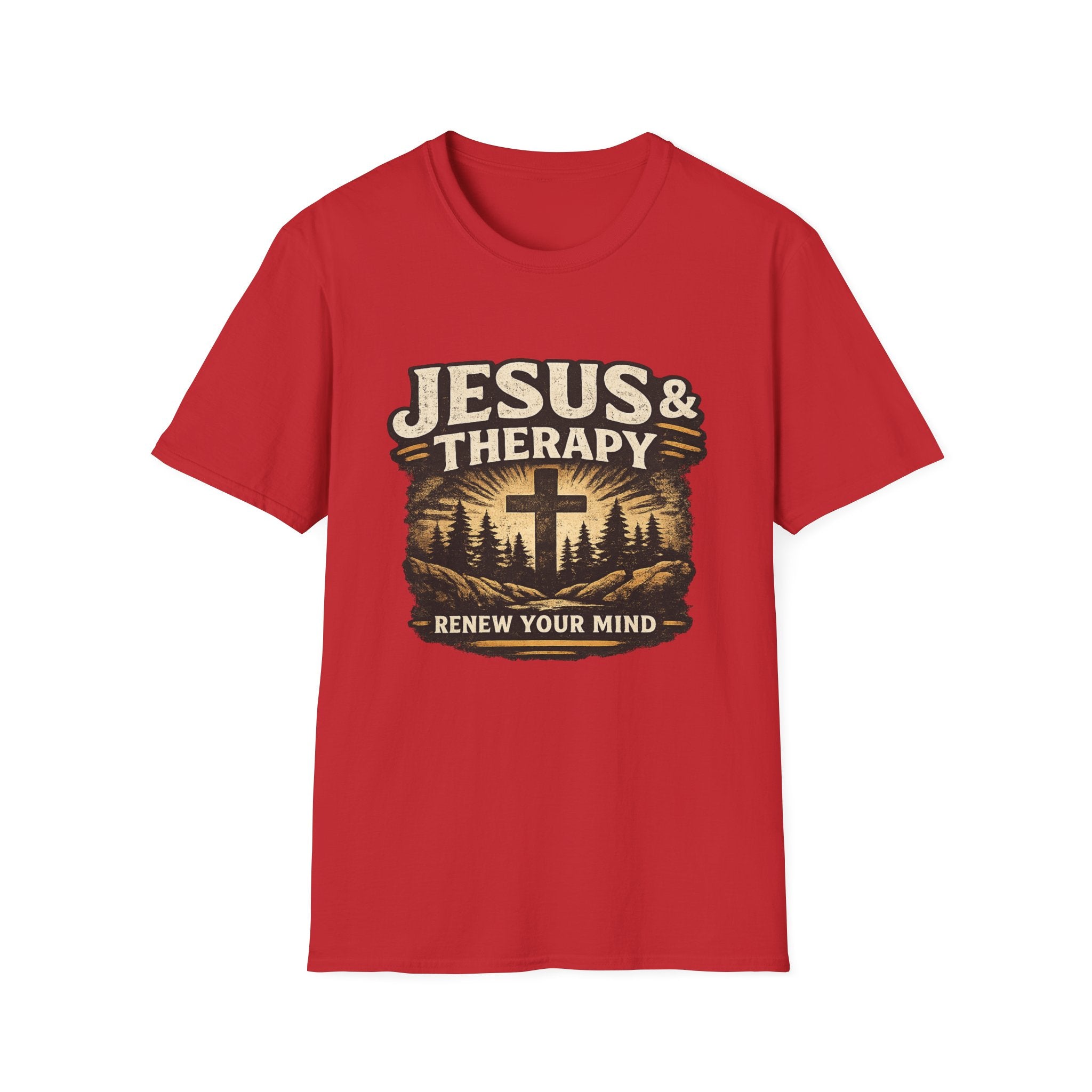 Jesus & Therapy T-Shirt — Renew Your Mind Christian Faith Tee