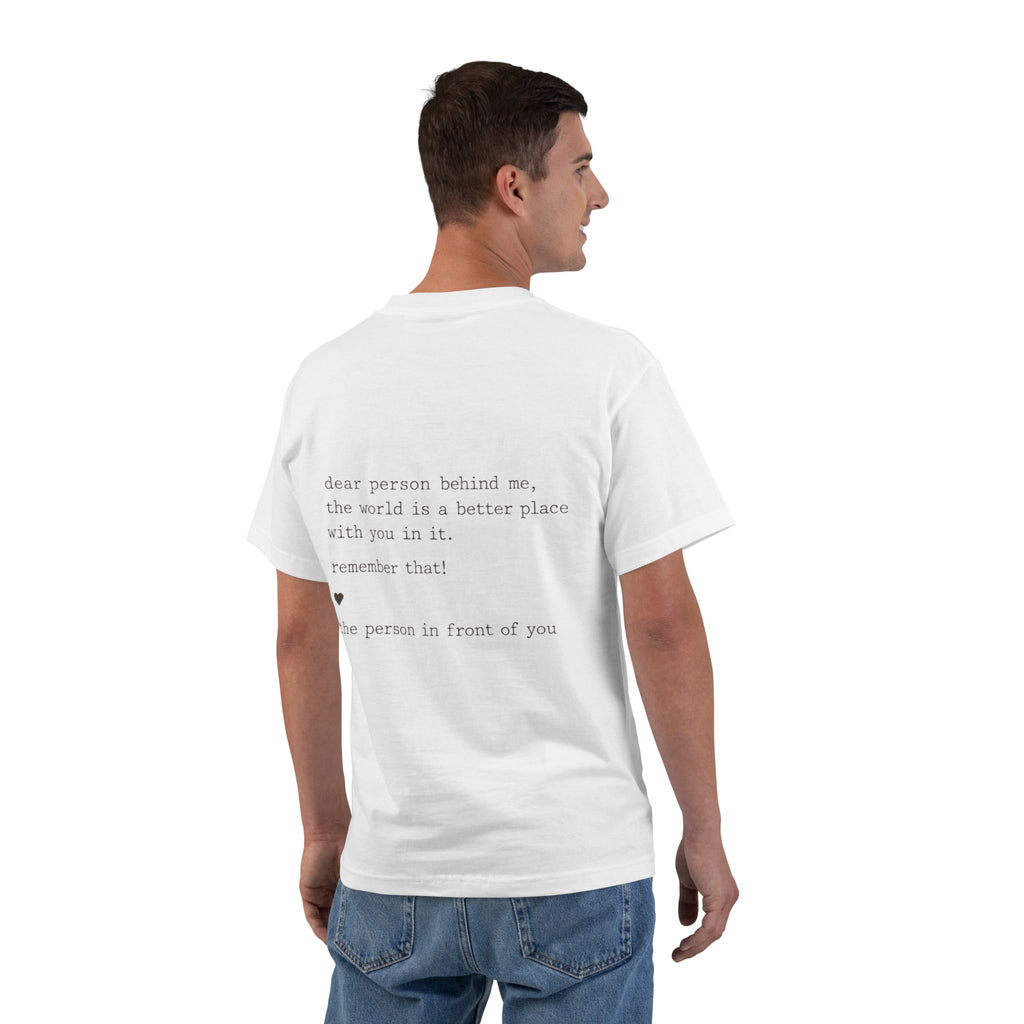 2/23 - Minimalist Quote T-Shirt — 'If the person behind me...' Casual Graphic Tee
