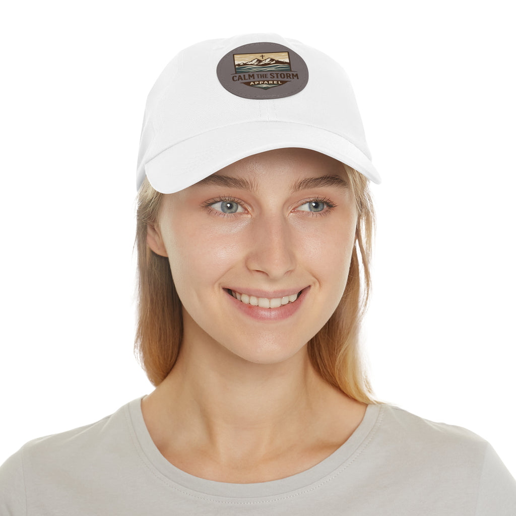 Dad Hat — 'Calm the Storm' Leather Patch Mountain Cap