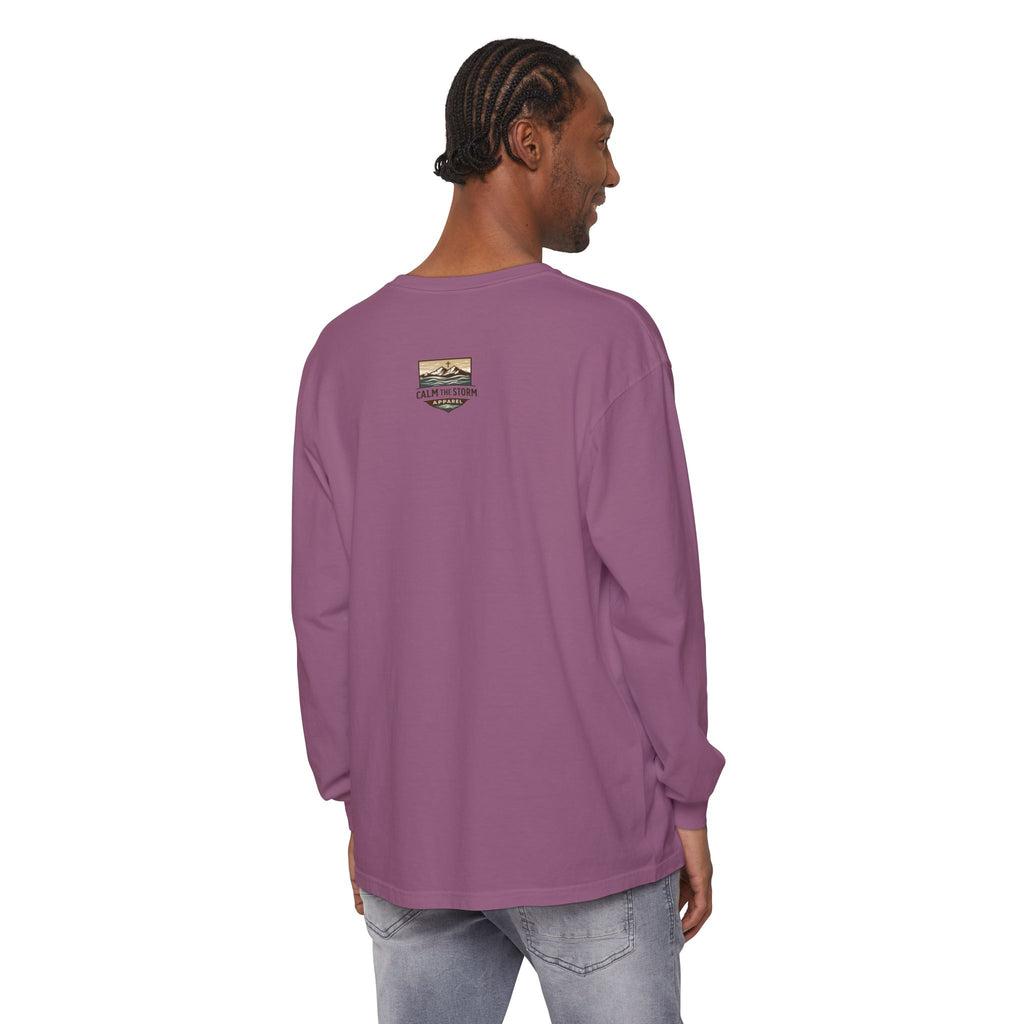 Faith Over Fear Long Sleeve Tee — Inspirational Mountain Graphic