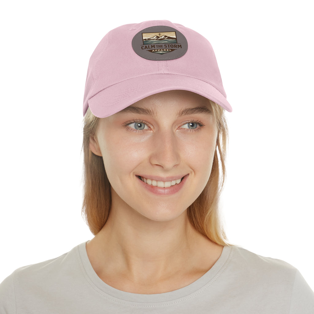 Dad Hat — 'Calm the Storm' Leather Patch Mountain Cap