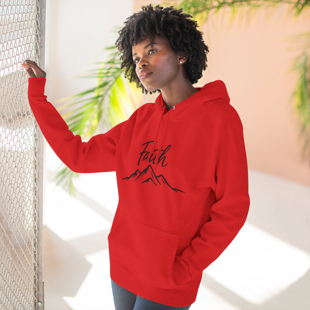 Faith Mountain Hoodie — Minimal Script Mountain Graphic Pullover