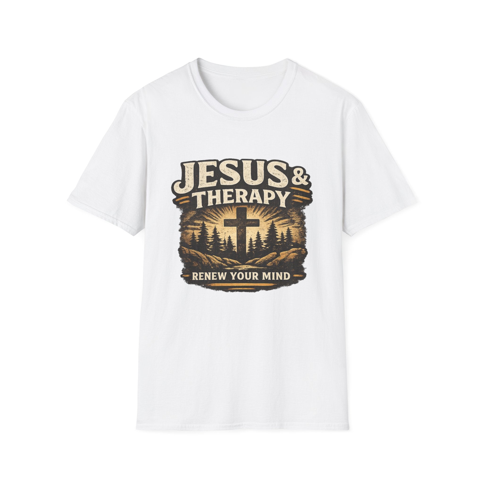 Jesus & Therapy T-Shirt — Renew Your Mind Christian Faith Tee