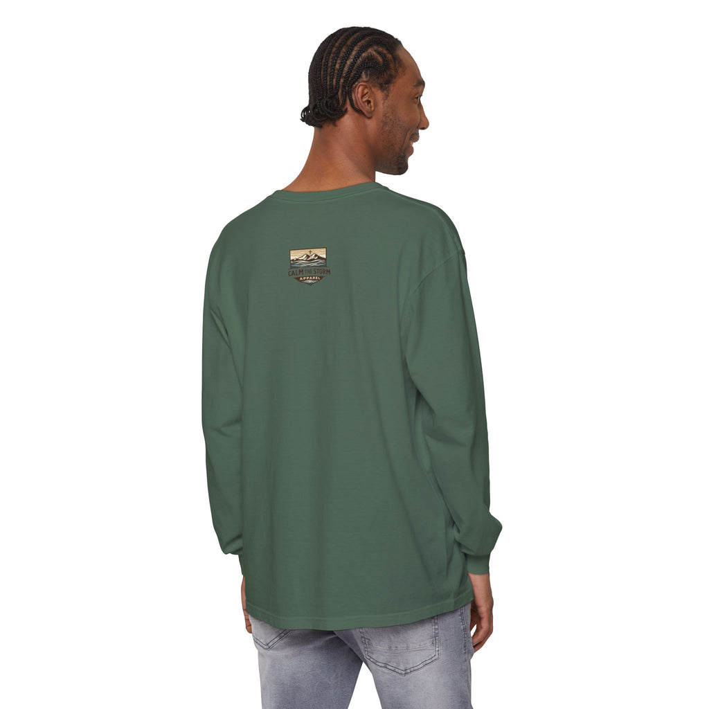 Faith Over Fear Long Sleeve Tee — Inspirational Mountain Graphic