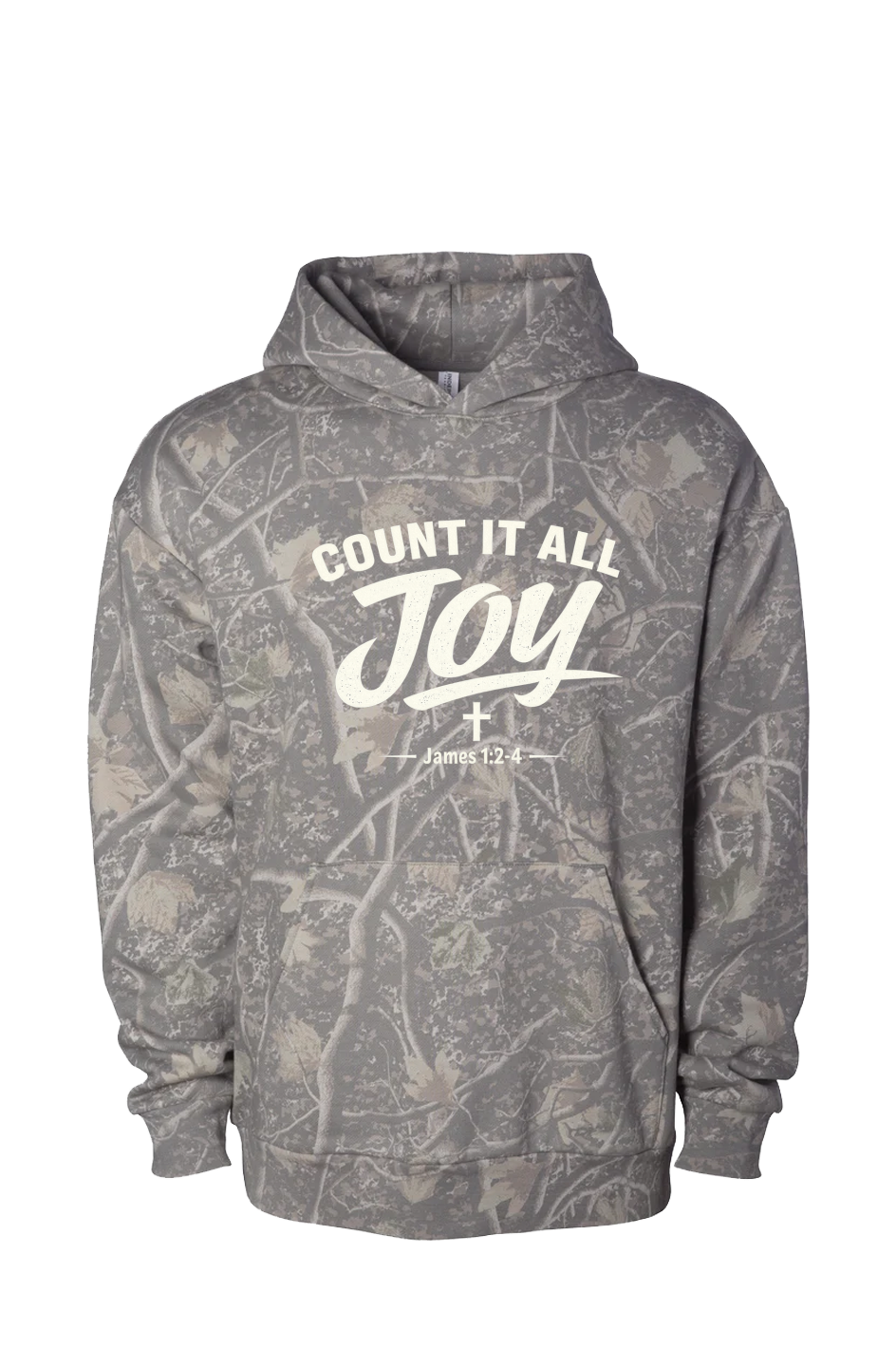 James 1:2-4 Count it all Joy! - Deadwood Tree Camo Heavyweight Hoodie