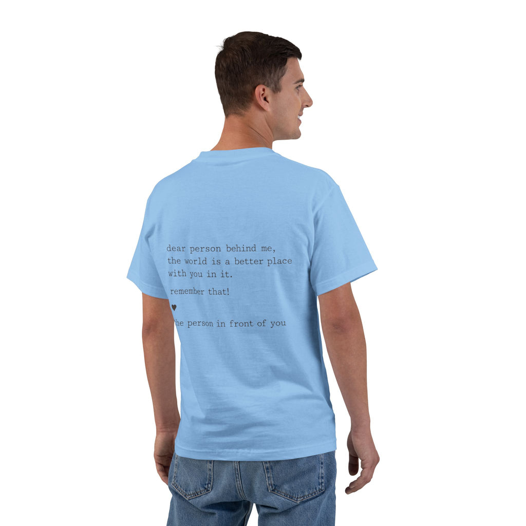 2/23 - Minimalist Quote T-Shirt — 'If the person behind me...' Casual Graphic Tee