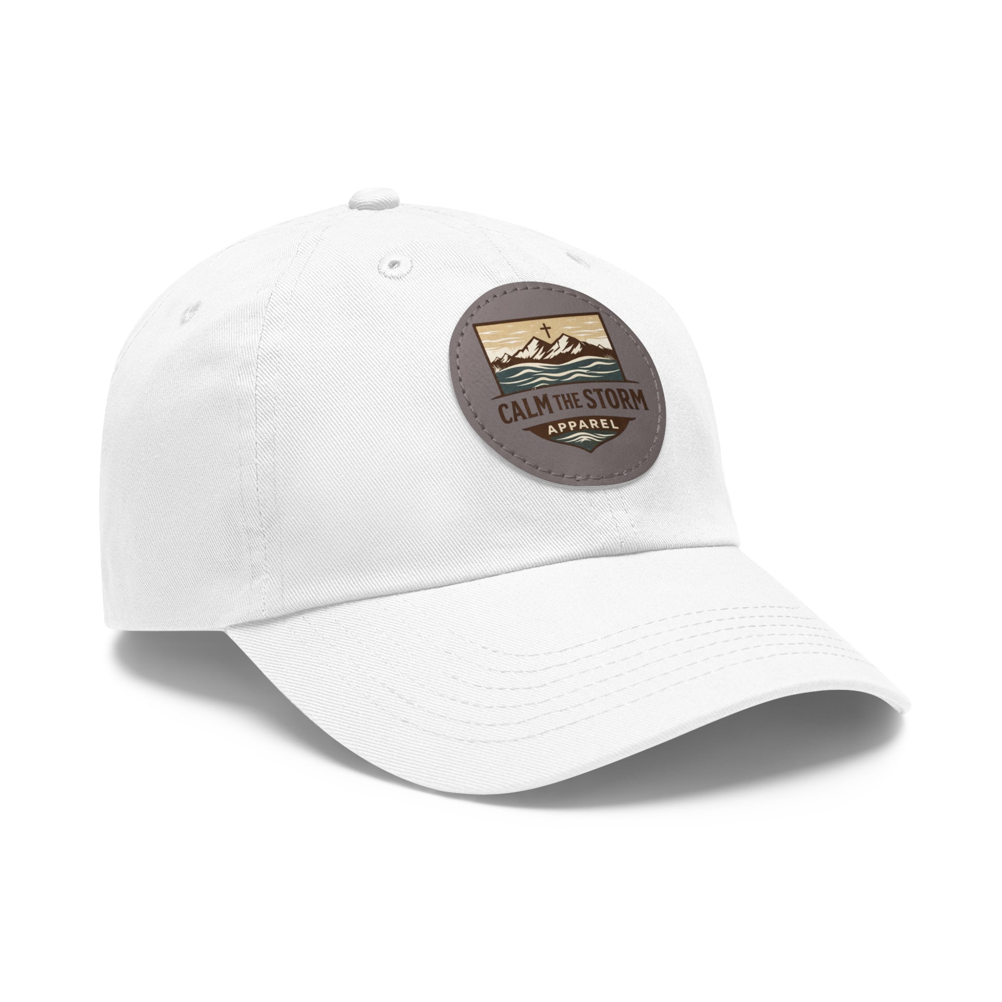 Dad Hat — 'Calm the Storm' Leather Patch Mountain Cap