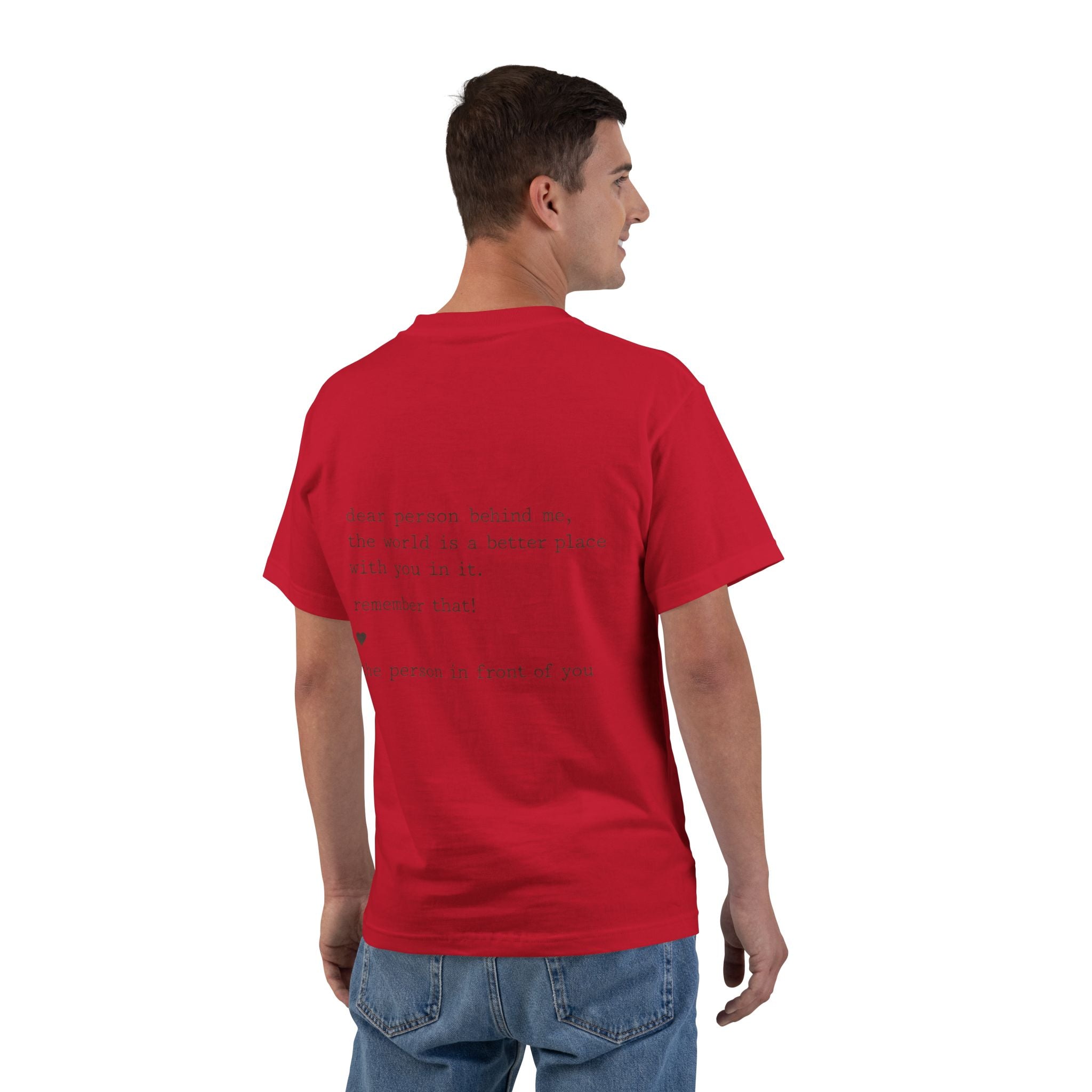 2/23 - Minimalist Quote T-Shirt — 'If the person behind me...' Casual Graphic Tee