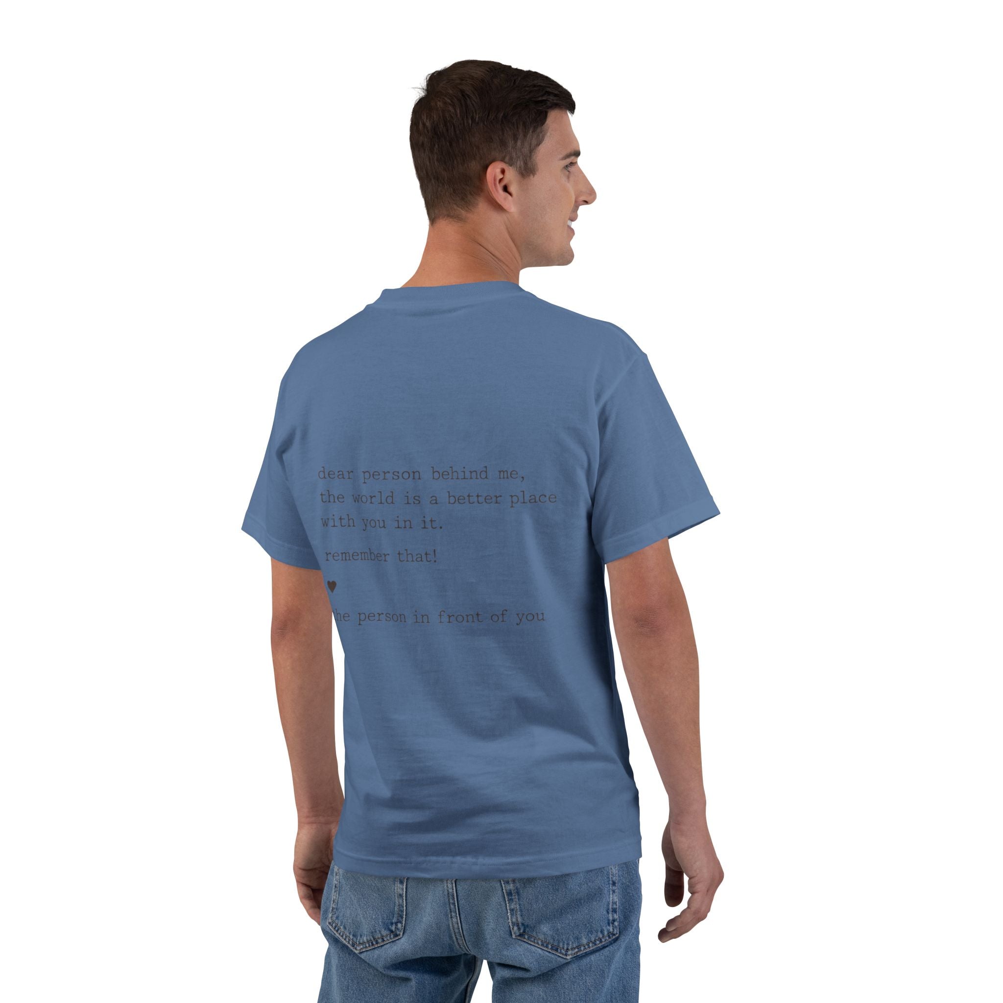 2/23 - Minimalist Quote T-Shirt — 'If the person behind me...' Casual Graphic Tee