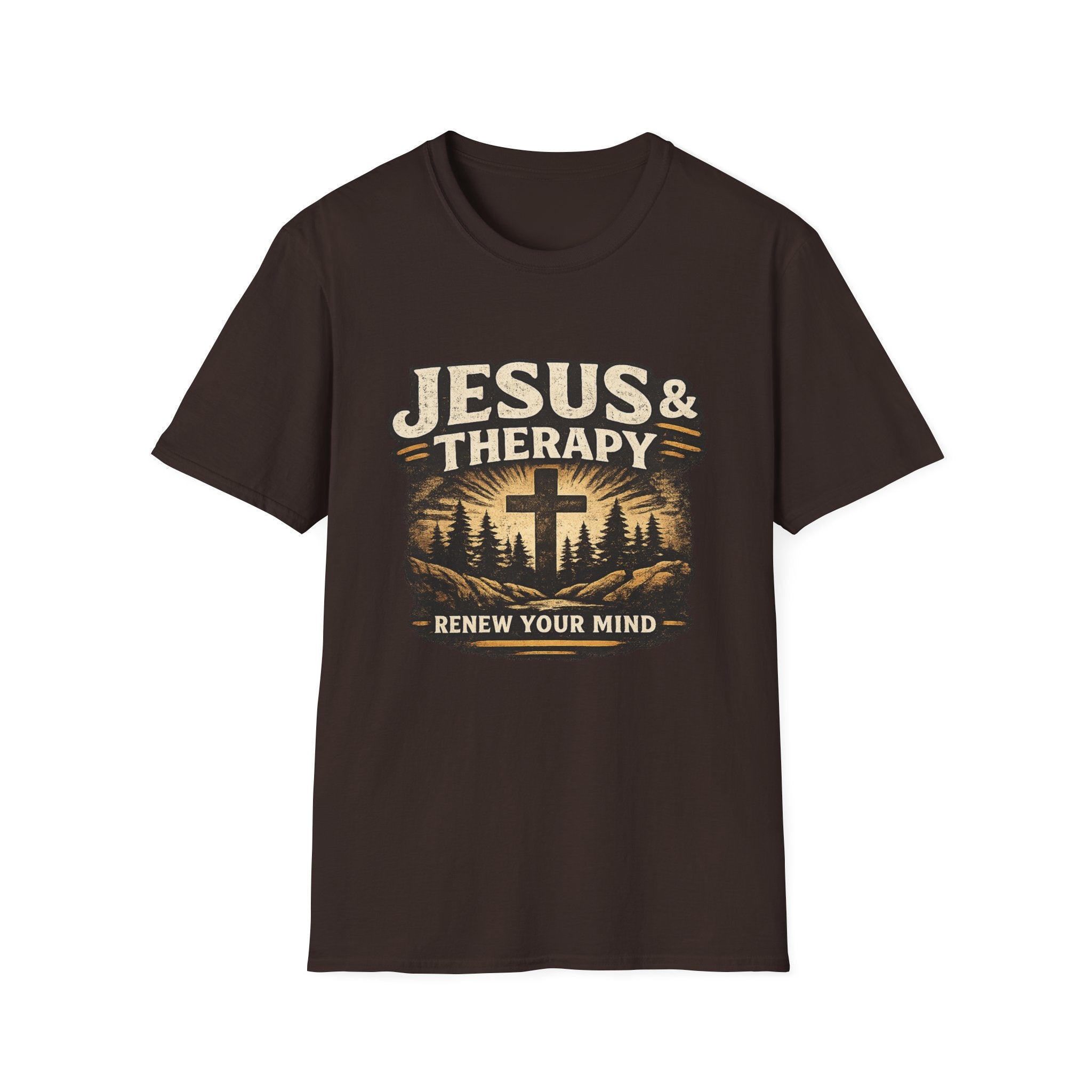 Jesus & Therapy T-Shirt — Renew Your Mind Christian Faith Tee
