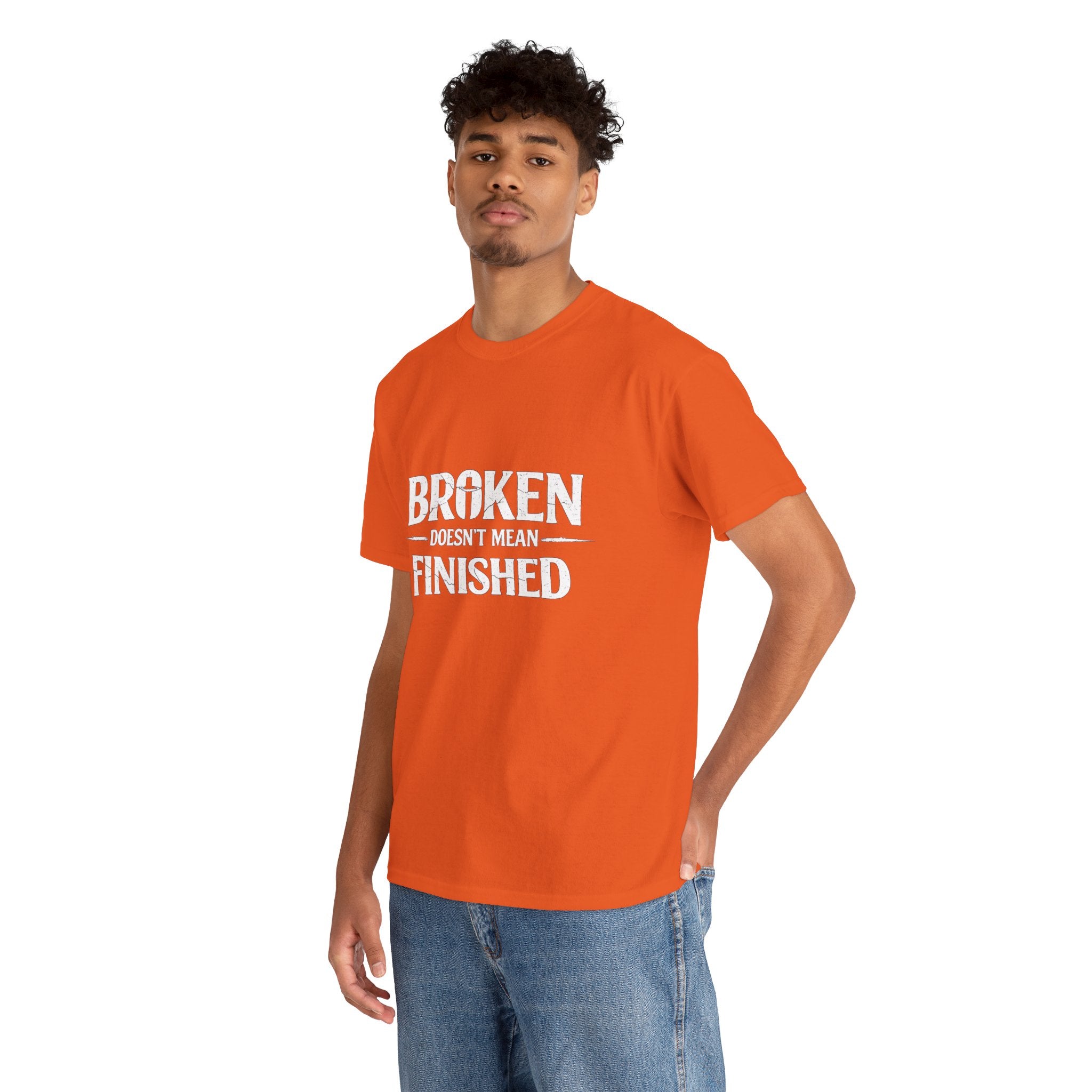 2/23 - T-Shirt — 'Broken, Not Yet Finished' Minimal Outline Graphic Tee