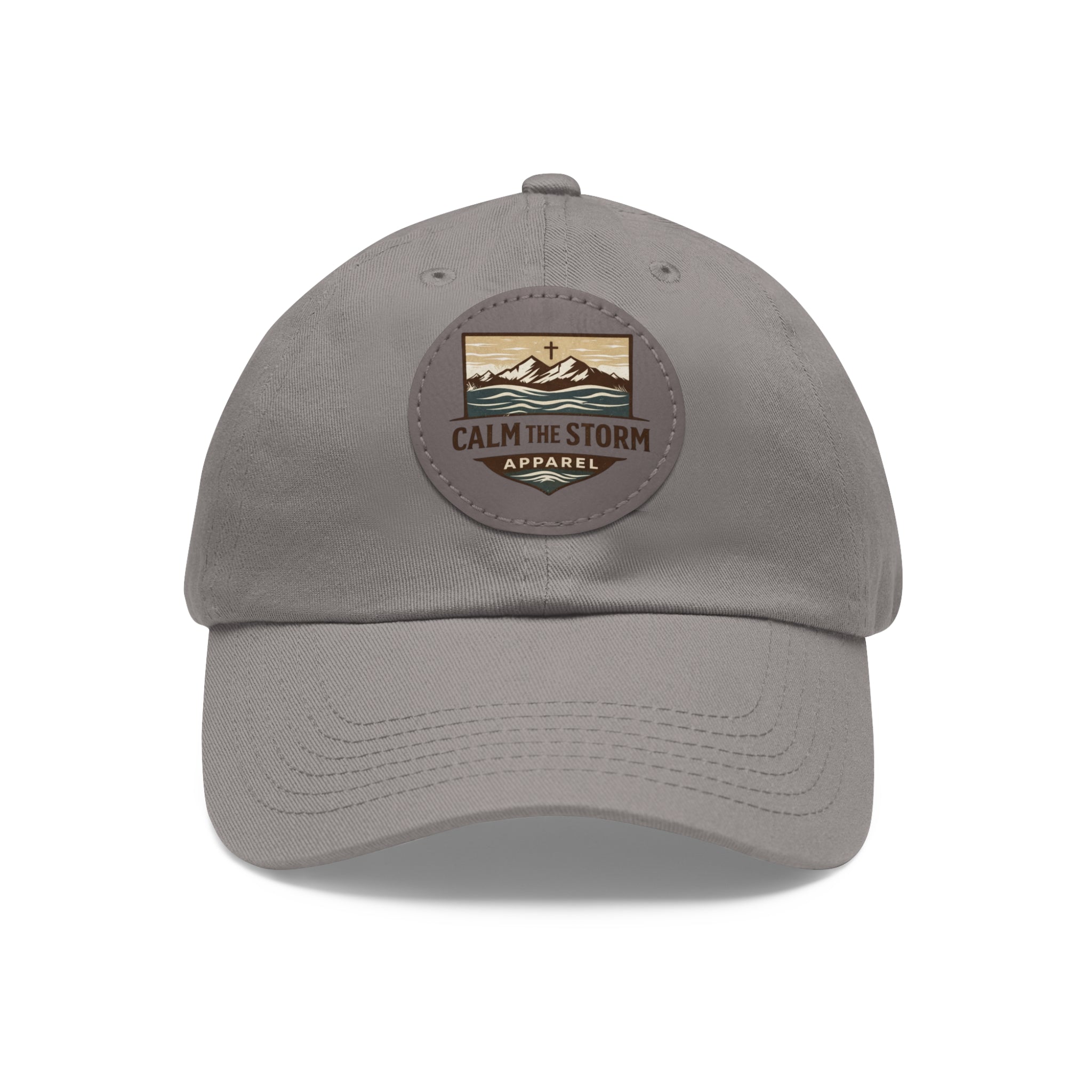 Dad Hat — 'Calm the Storm' Leather Patch Mountain Cap