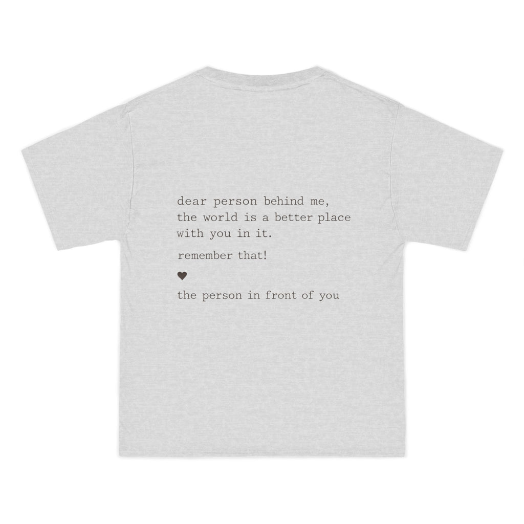 2/23 - Minimalist Quote T-Shirt — 'If the person behind me...' Casual Graphic Tee