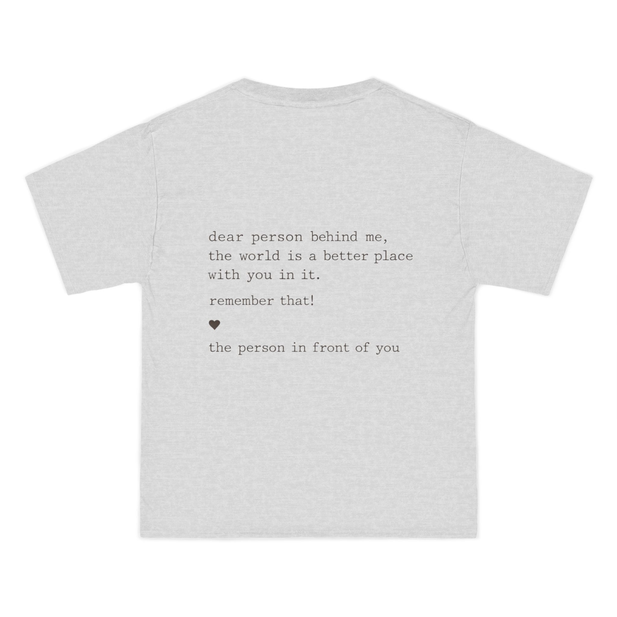2/23 - Minimalist Quote T-Shirt — 'If the person behind me...' Casual Graphic Tee