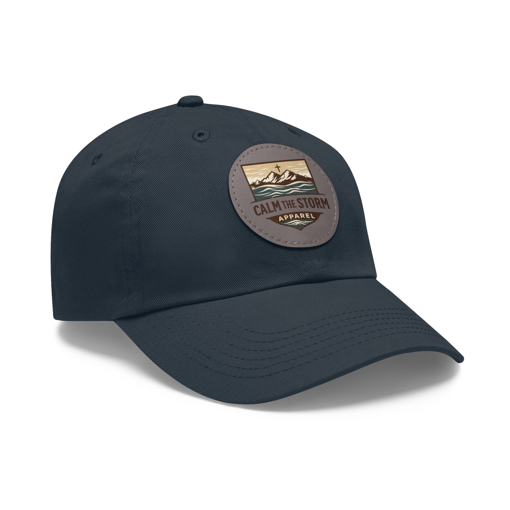 Dad Hat — 'Calm the Storm' Leather Patch Mountain Cap