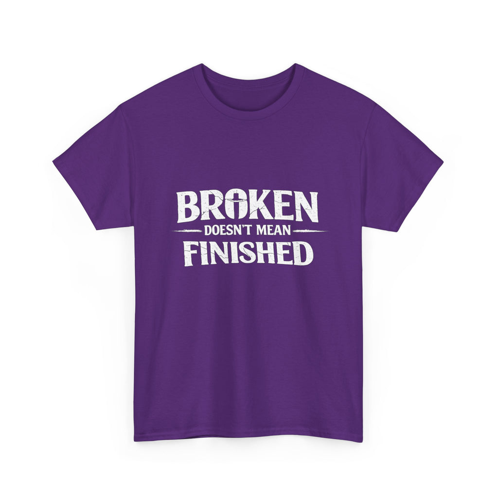 2/23 - T-Shirt — 'Broken, Not Yet Finished' Minimal Outline Graphic Tee