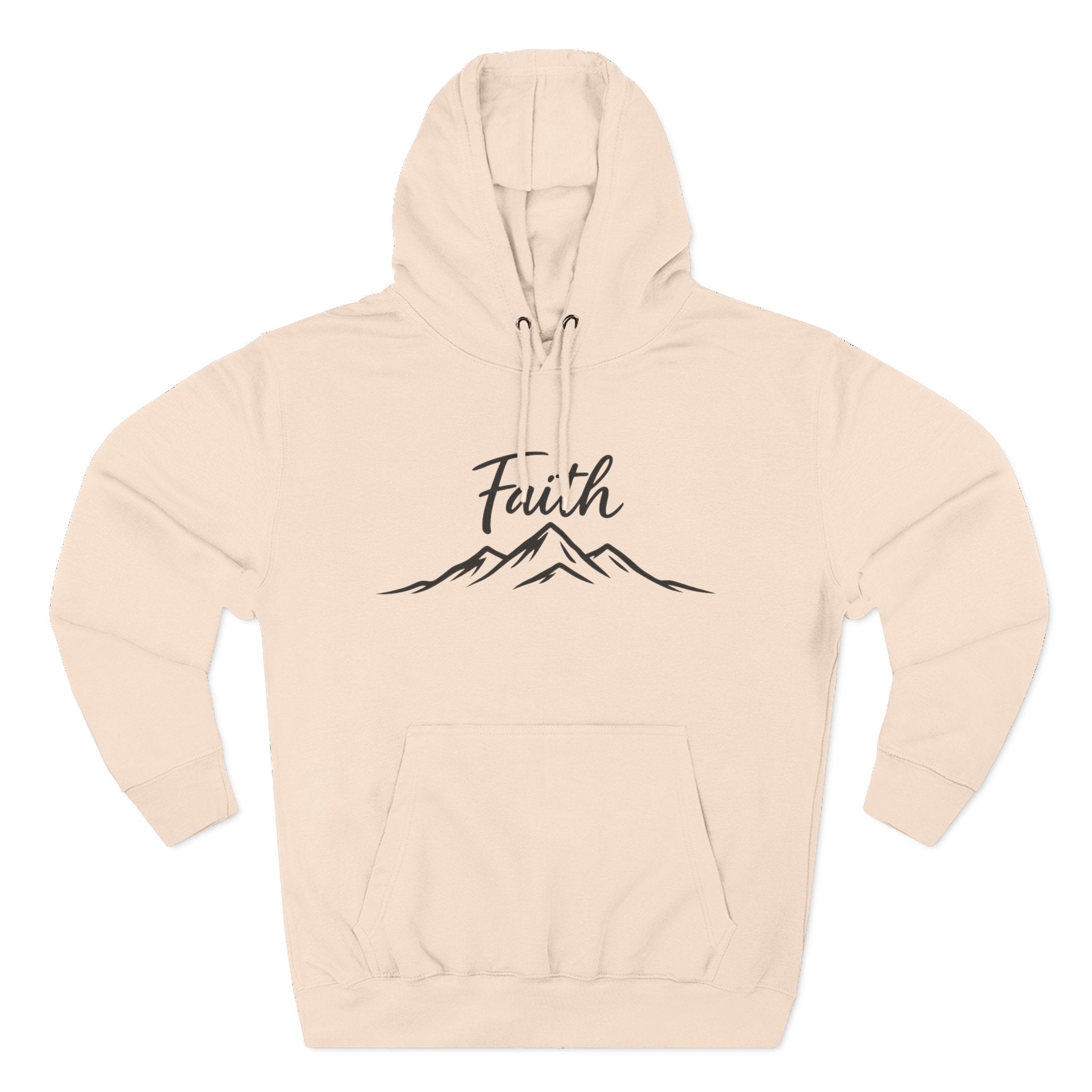 Faith Mountain Hoodie — Minimal Script Mountain Graphic Pullover