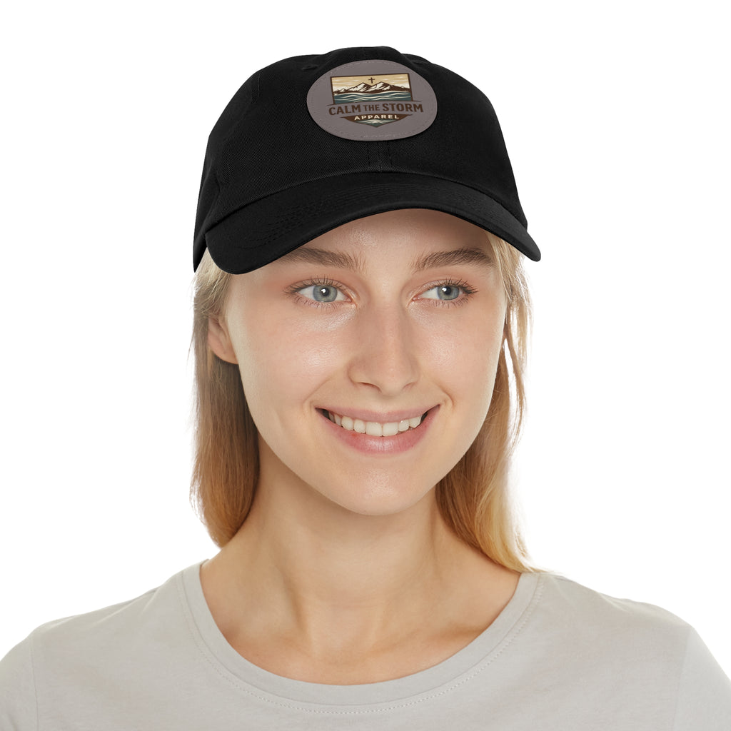 Dad Hat — 'Calm the Storm' Leather Patch Mountain Cap