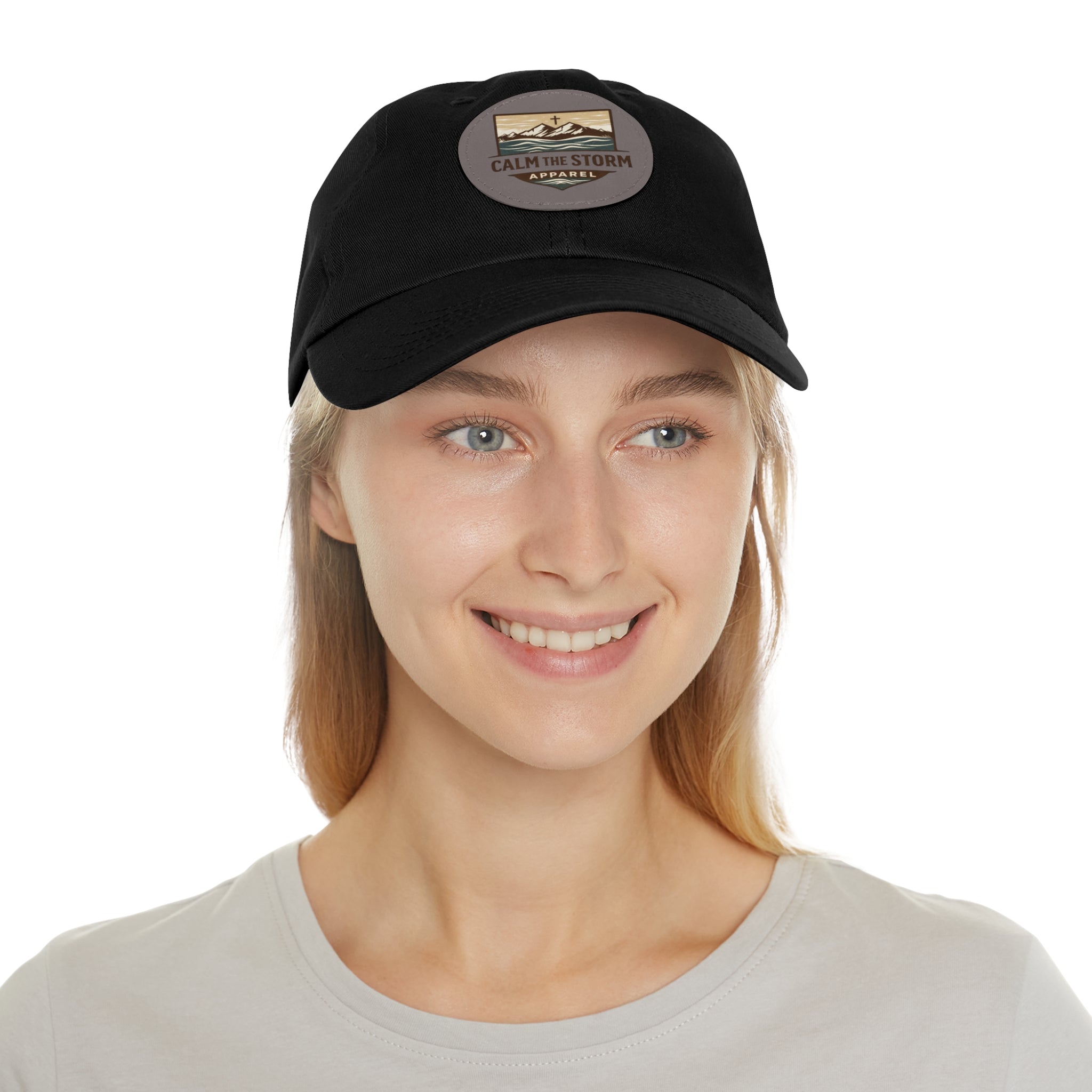 Dad Hat — 'Calm the Storm' Leather Patch Mountain Cap
